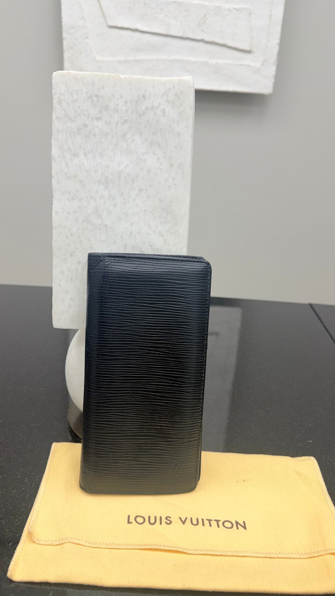 Louis Vuitton Black Epi Leather Brazza Long Wallet
