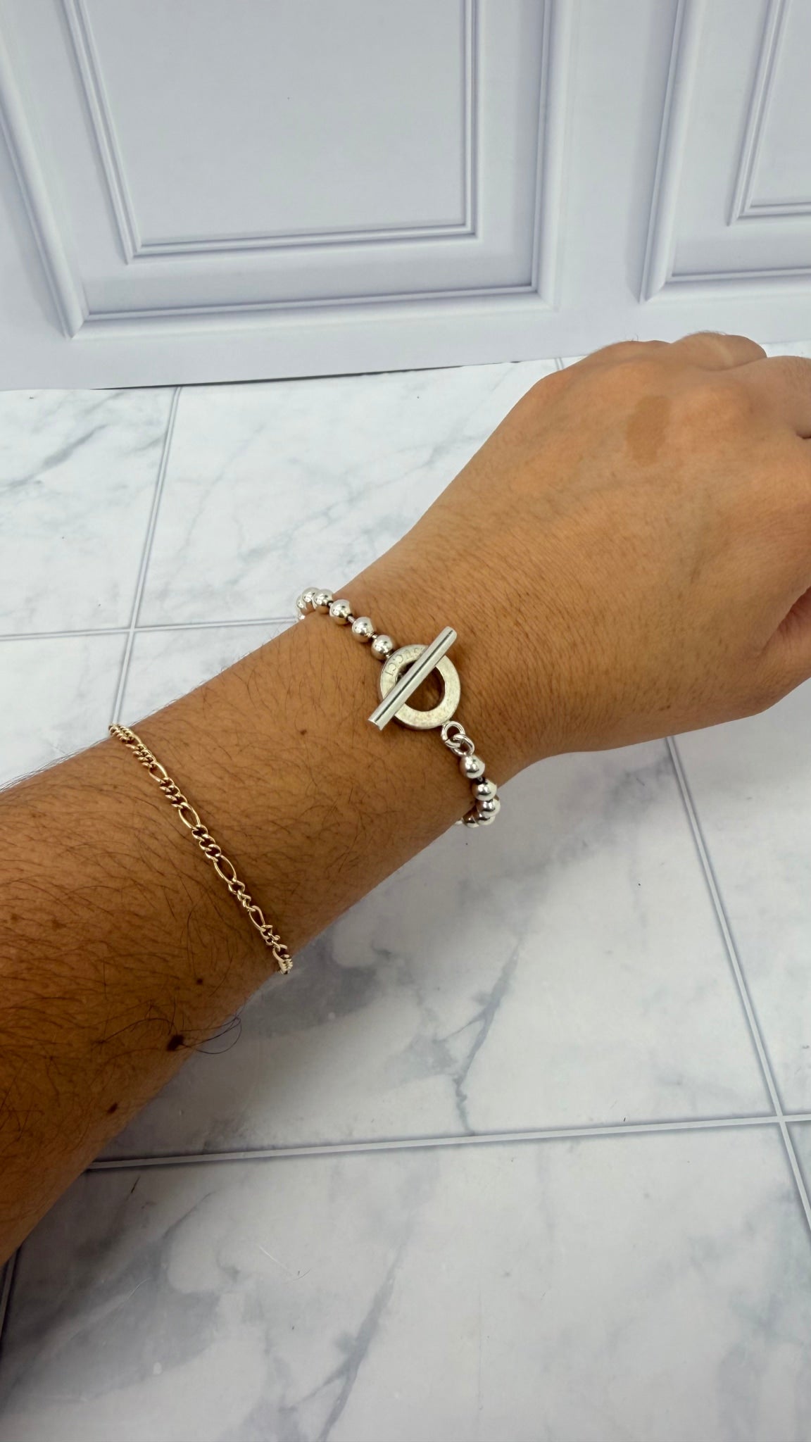 Gucci Sterling Silver Ball Chain Bracelet