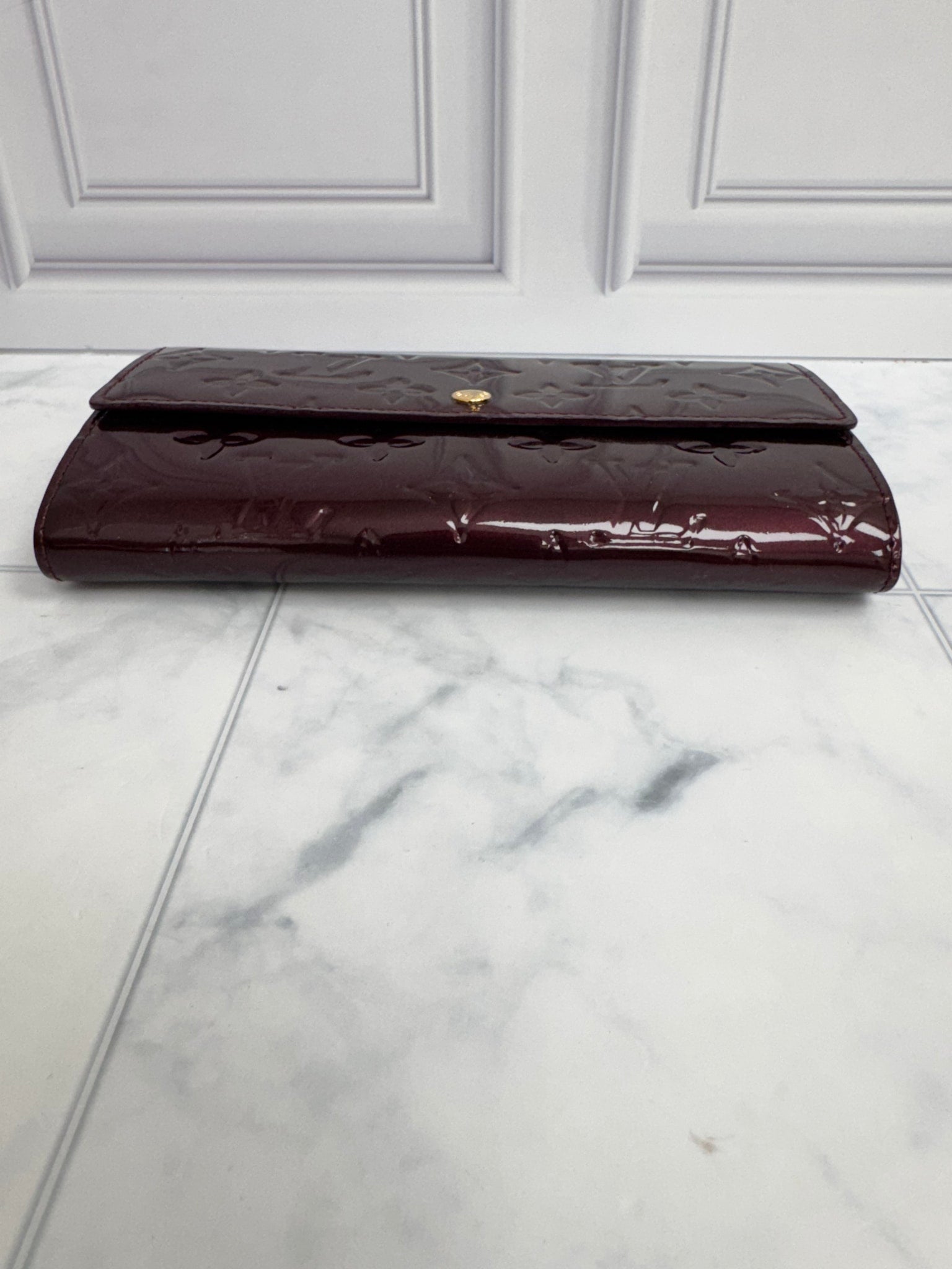 Louis Vuitton Burgundy Vernis Sarah Long Wallet