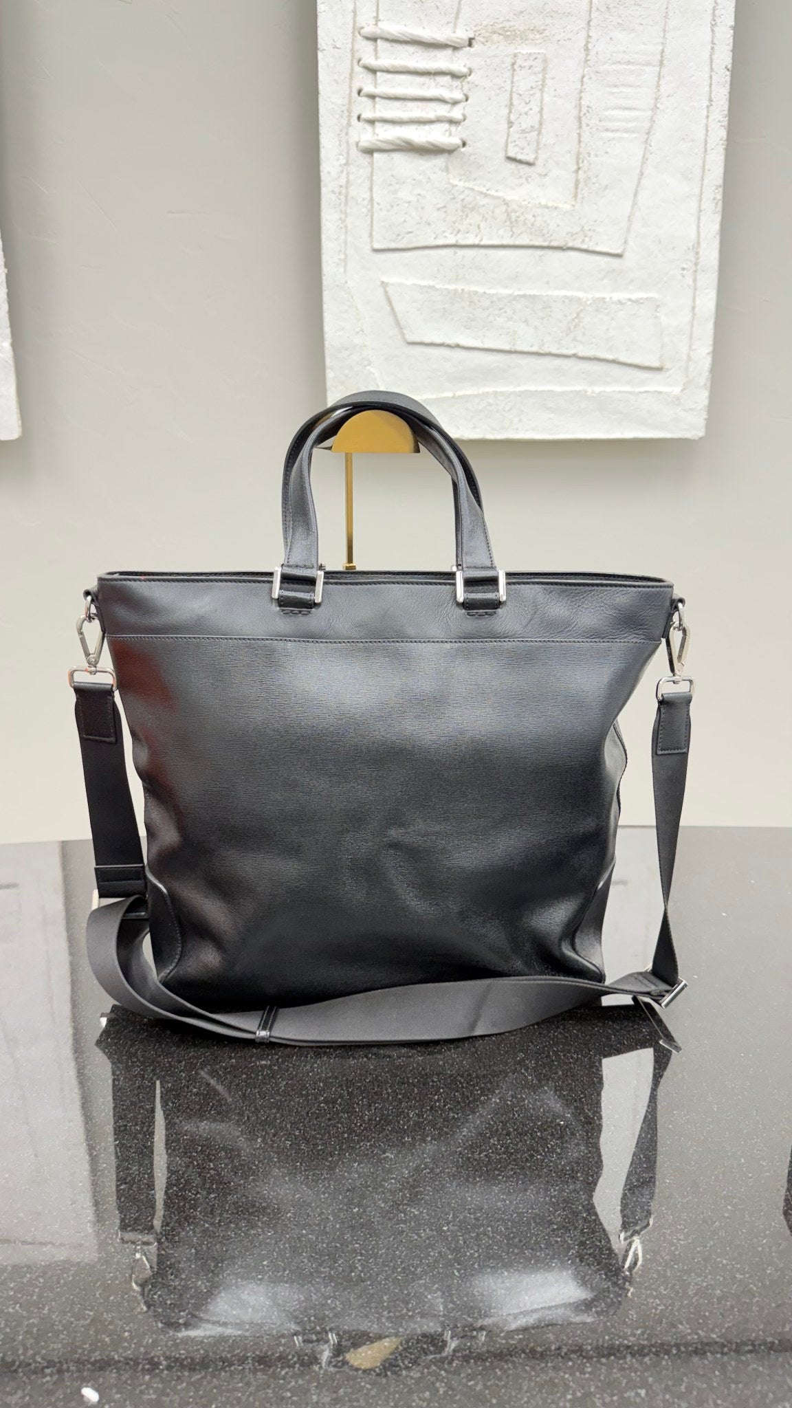 Fendi Black Leather 2Way Tote Bag