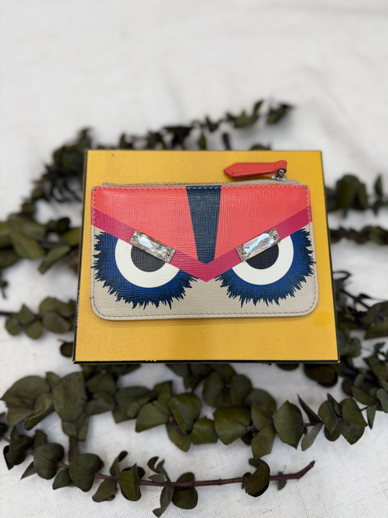 Fendi Multicolor Leather Monster Key Coin Pouch