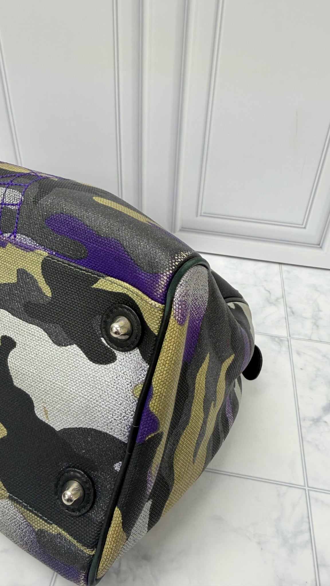 Christian Dior Multicolor Camouflage Canvas Boston Bag 
