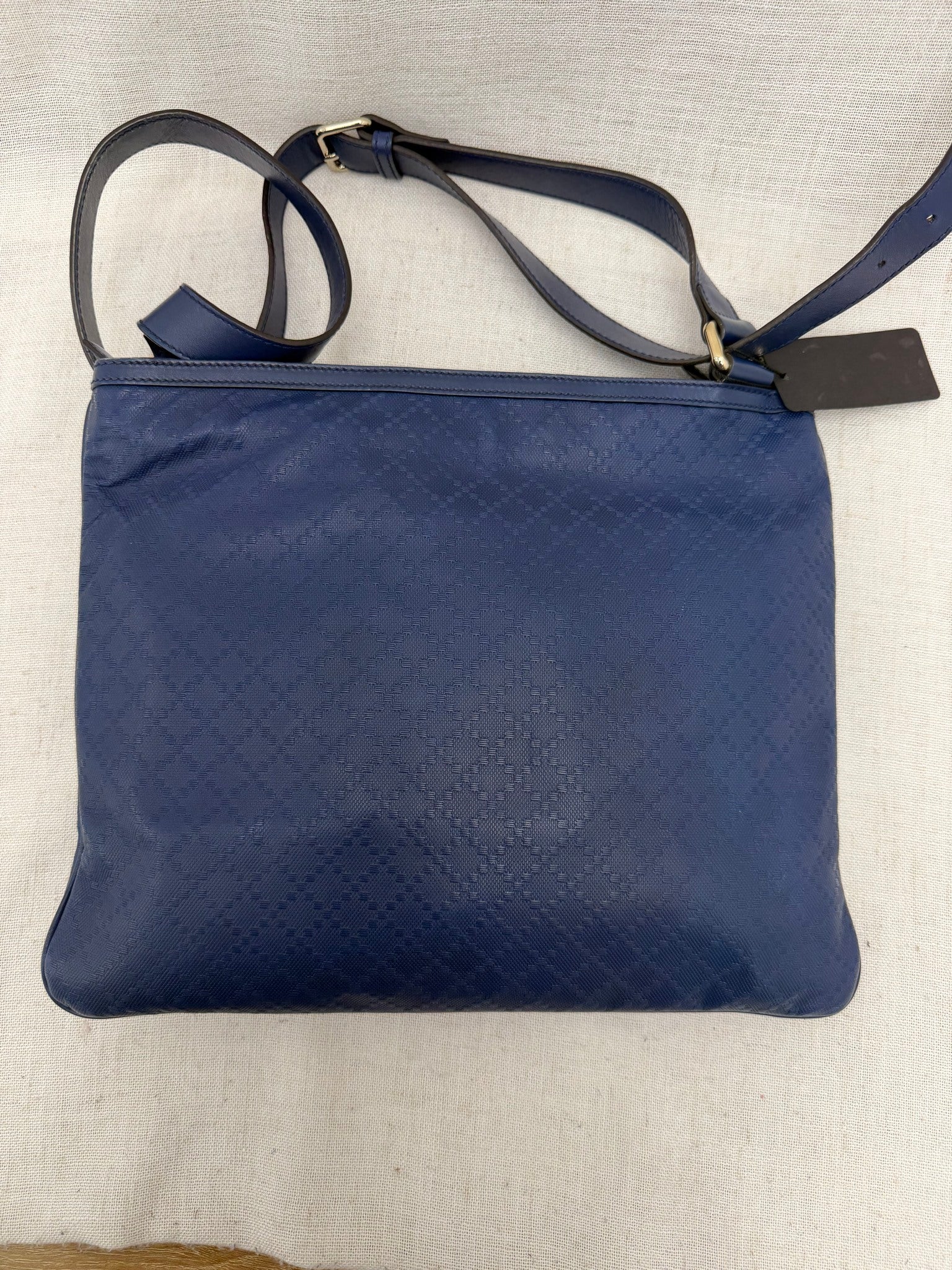 Gucci Blue Diamante Leather Messenger Bag