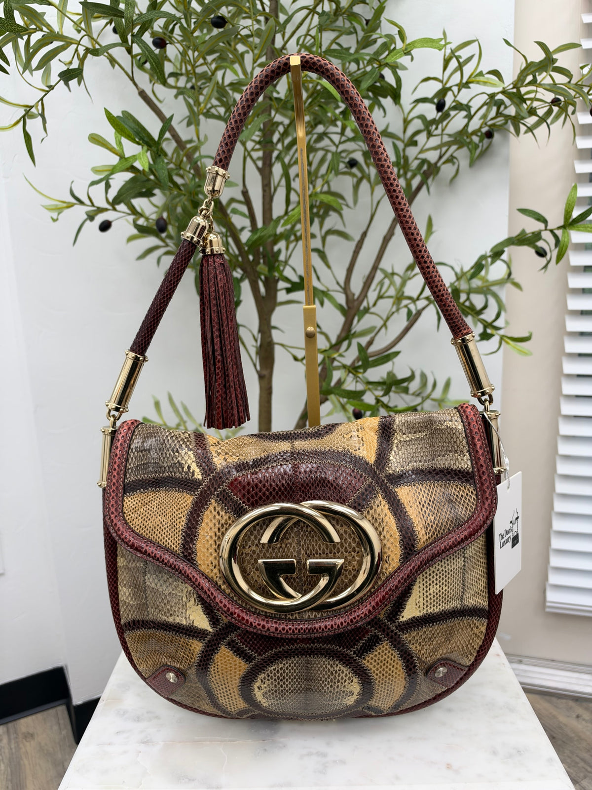 Gucci Multicolor Exotic Patchwork Britt Medium Shoulder Bag