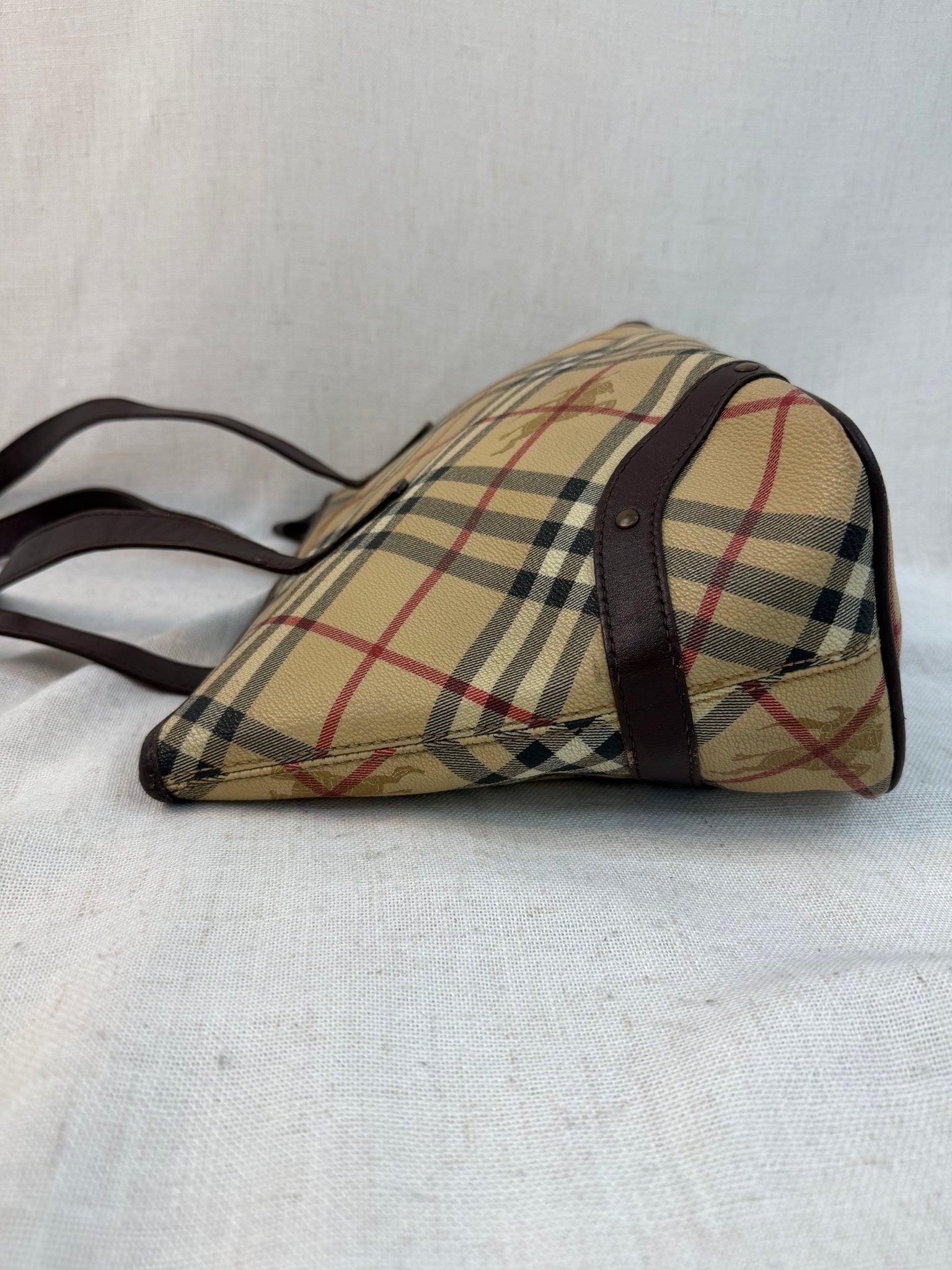 Burberry Nova Check Coated Canvas Vintage Tote