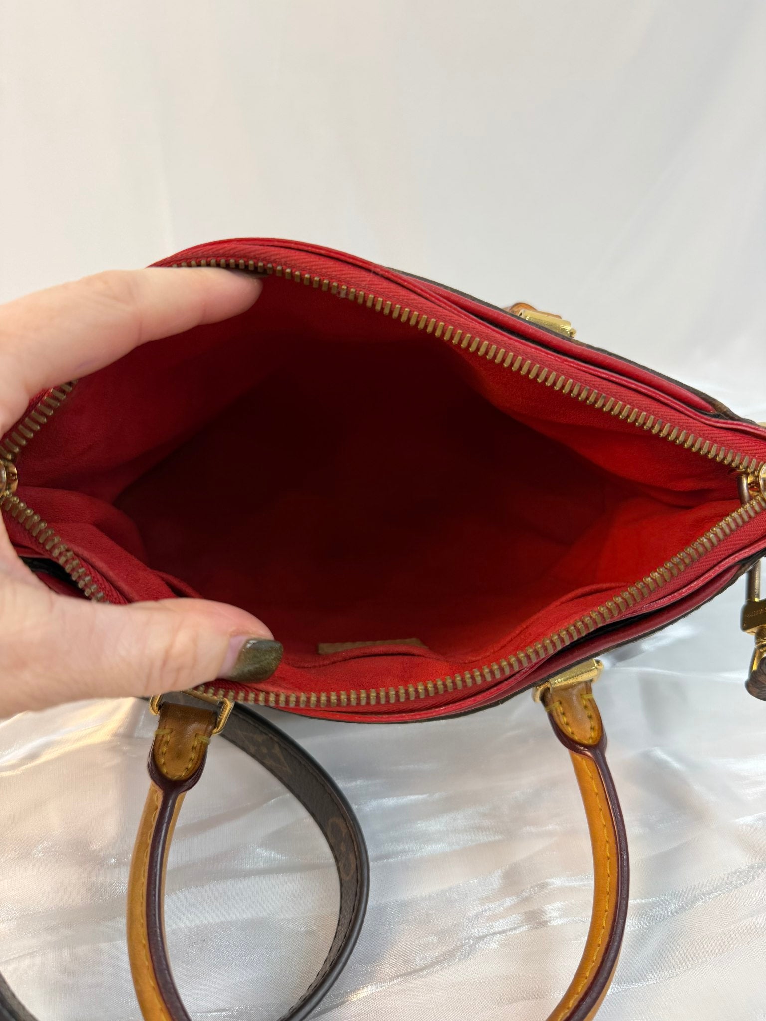 Louis Vuitton Monogram And Red Leather Pallas BB Bag