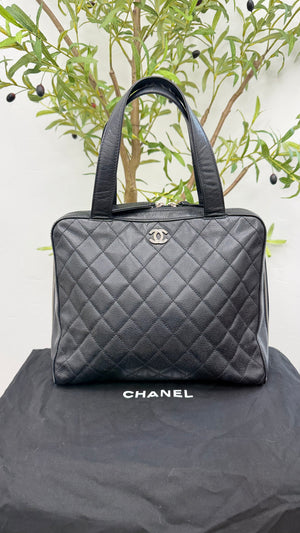 Chanel Black Caviar Leather Shoulder Bag