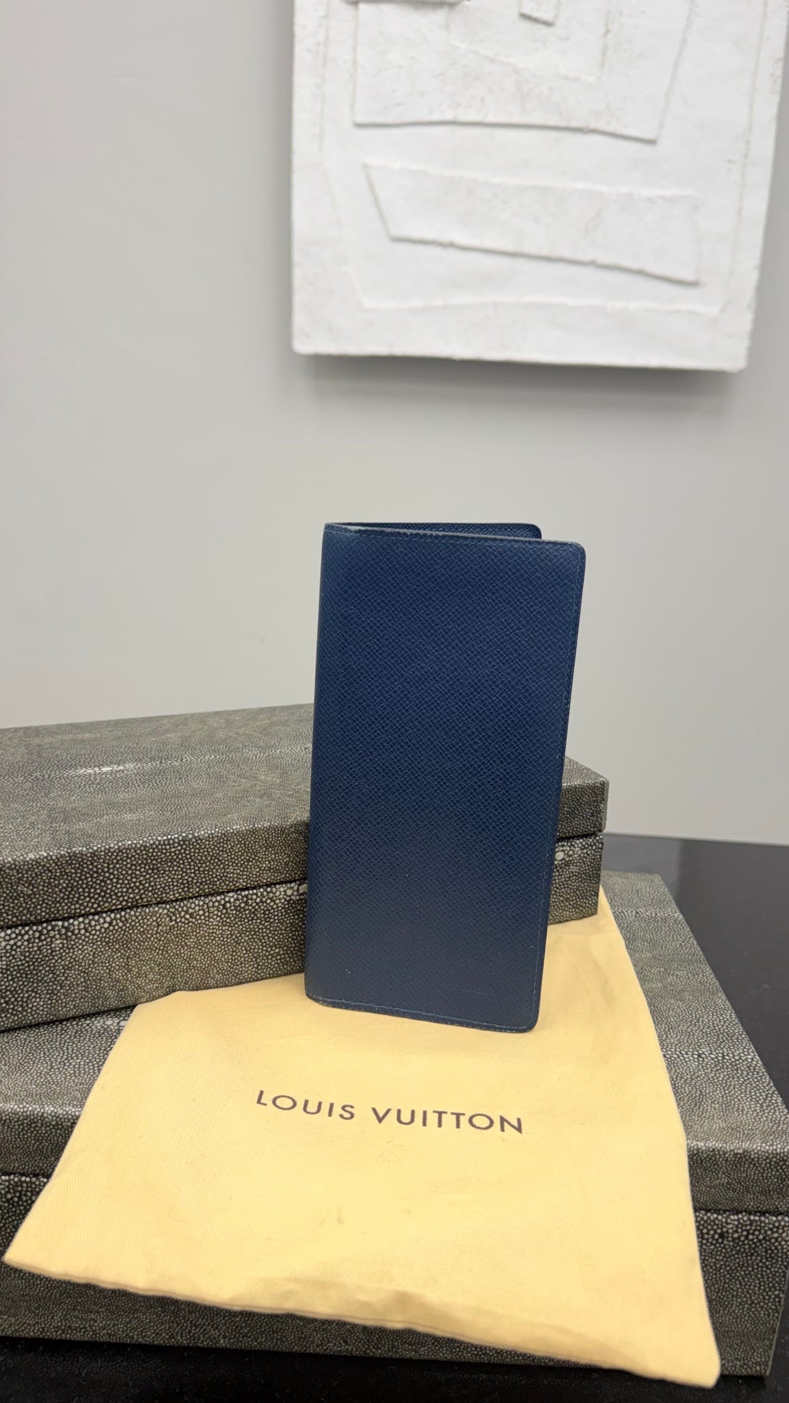 Louis Vuitton Blue Taiga Leather Brazza Wallet 