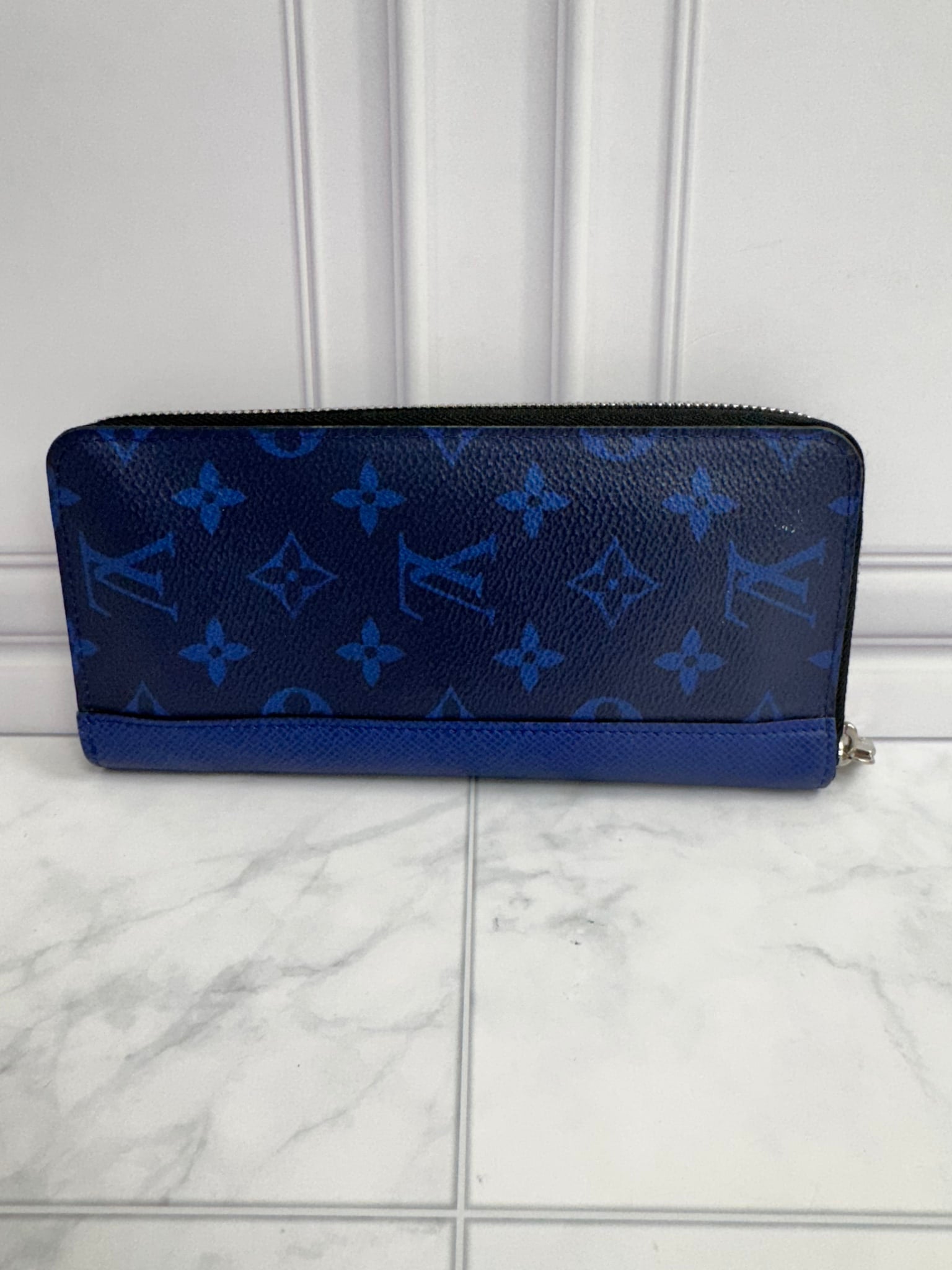 Louis Vuitton Blue Monogram Taigarama Long Zippy Wallet