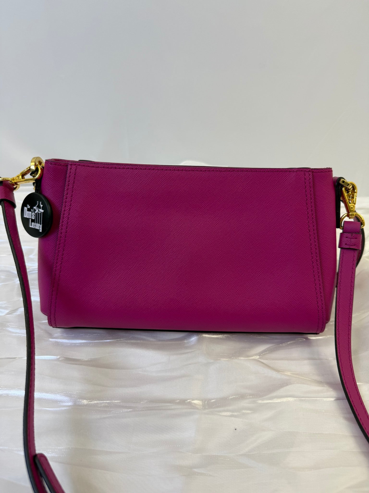 MCM Pink Saffiano Leather Two Way Crossbody Bag