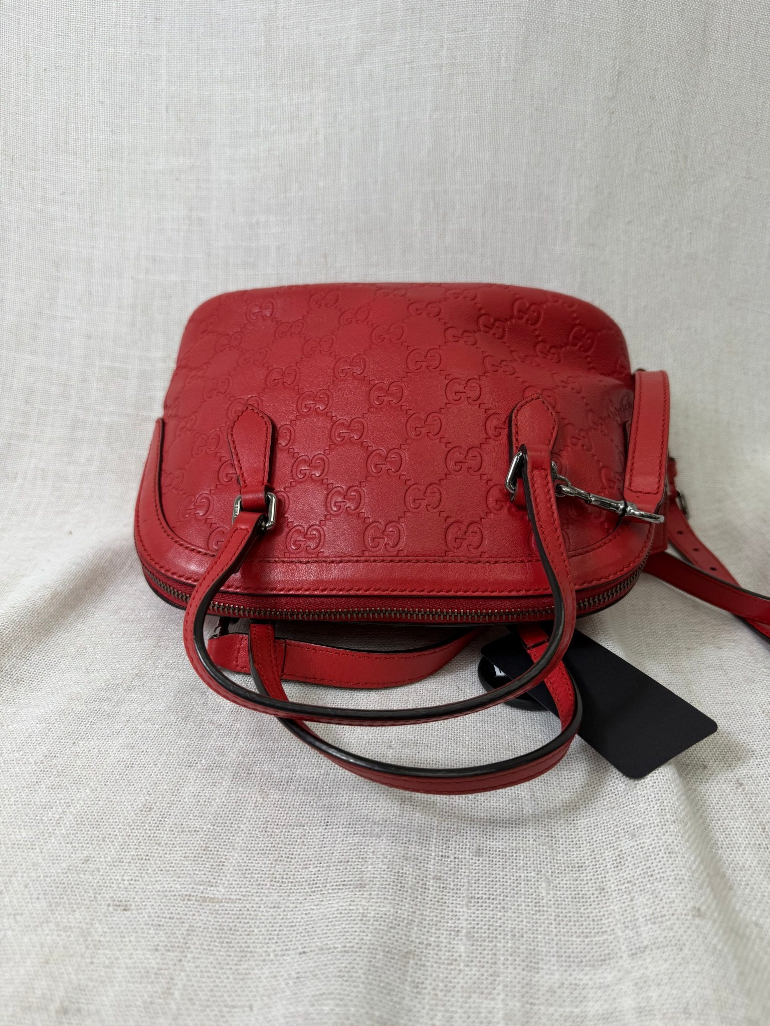 Gucci Red Guccissima Leather Dome Handbag