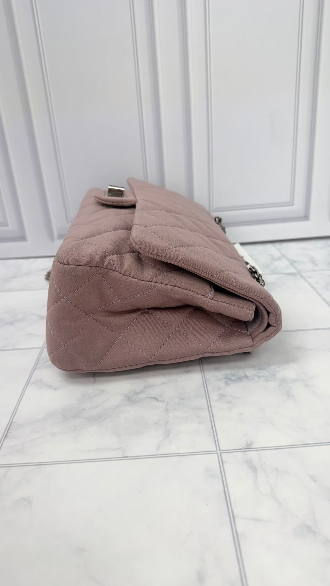 Chanel Dusty Pink Jersey Medium Reissue Double Flap Handbag 