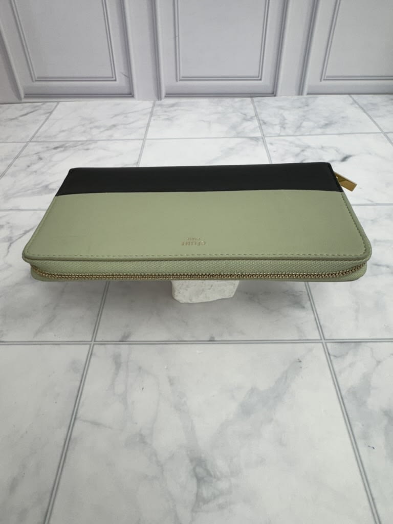 Celine Green And Black Leather Zippy Wallet