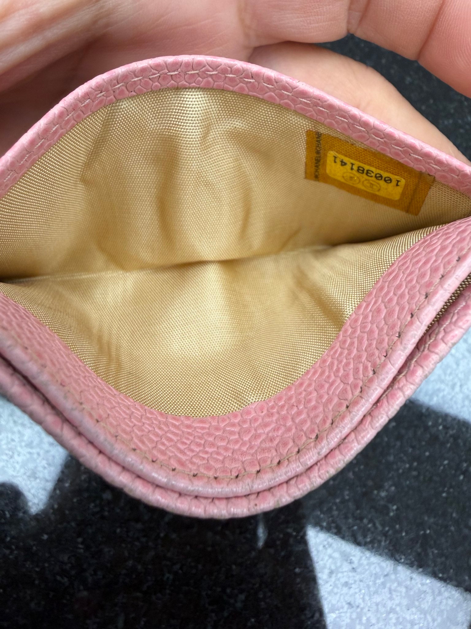 Chanel Pink Caviar Leather Card Case