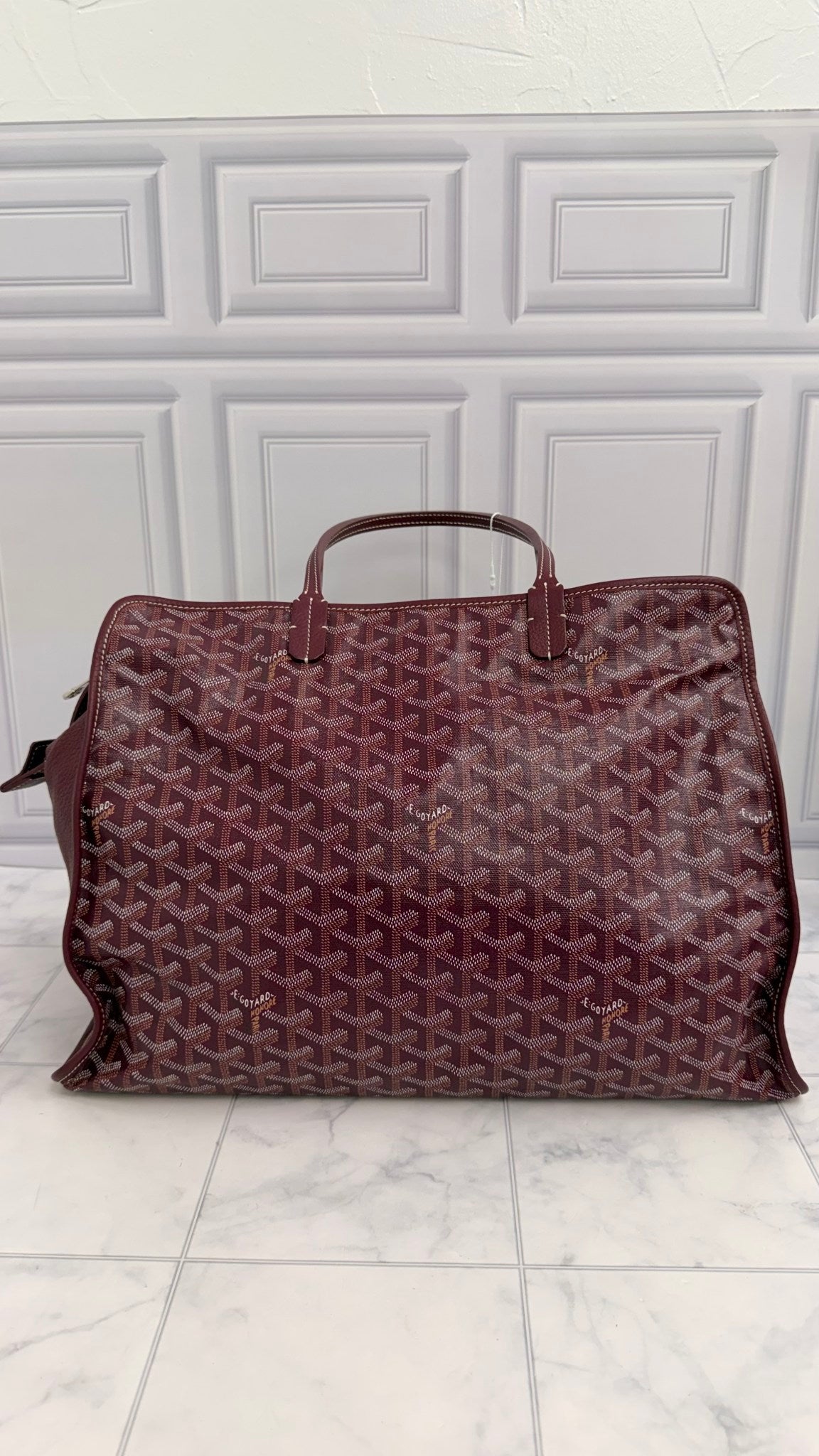 Goyard Burgundy Goyardine Canvas Sac Hardy PM Pet Carrier 