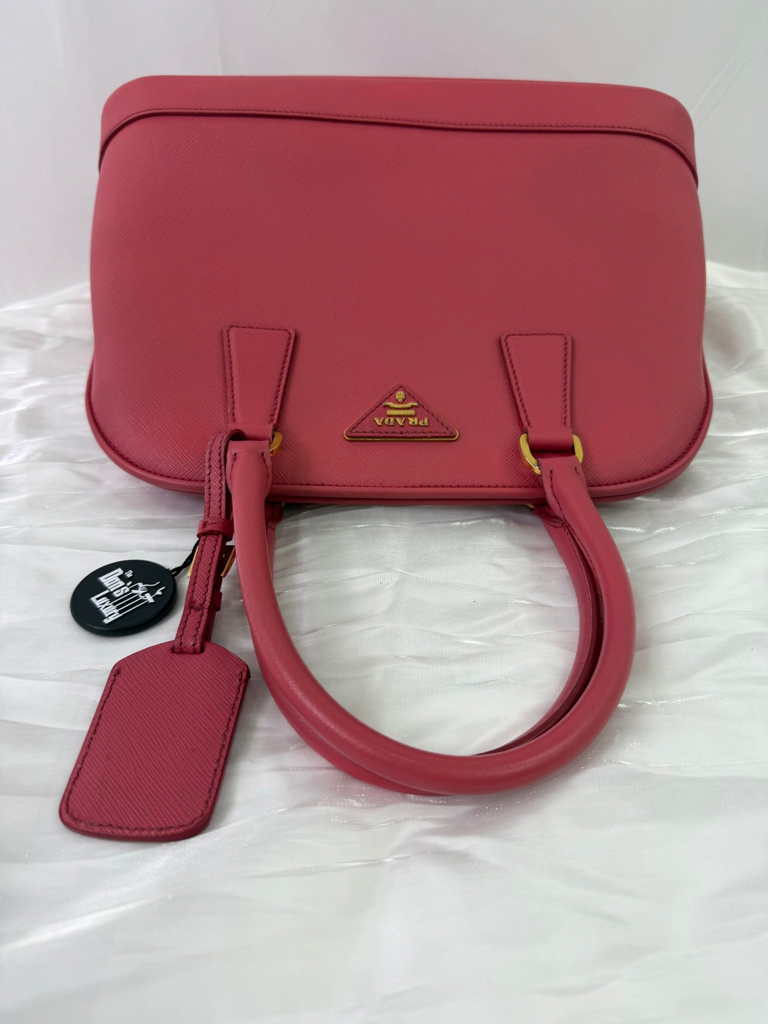 Prada Pink Saffiano Leather Dome Bag