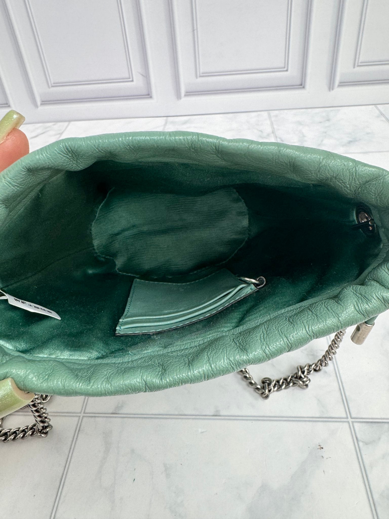 Gucci Teal Sequins GG Marmont Mini Bucket Bag