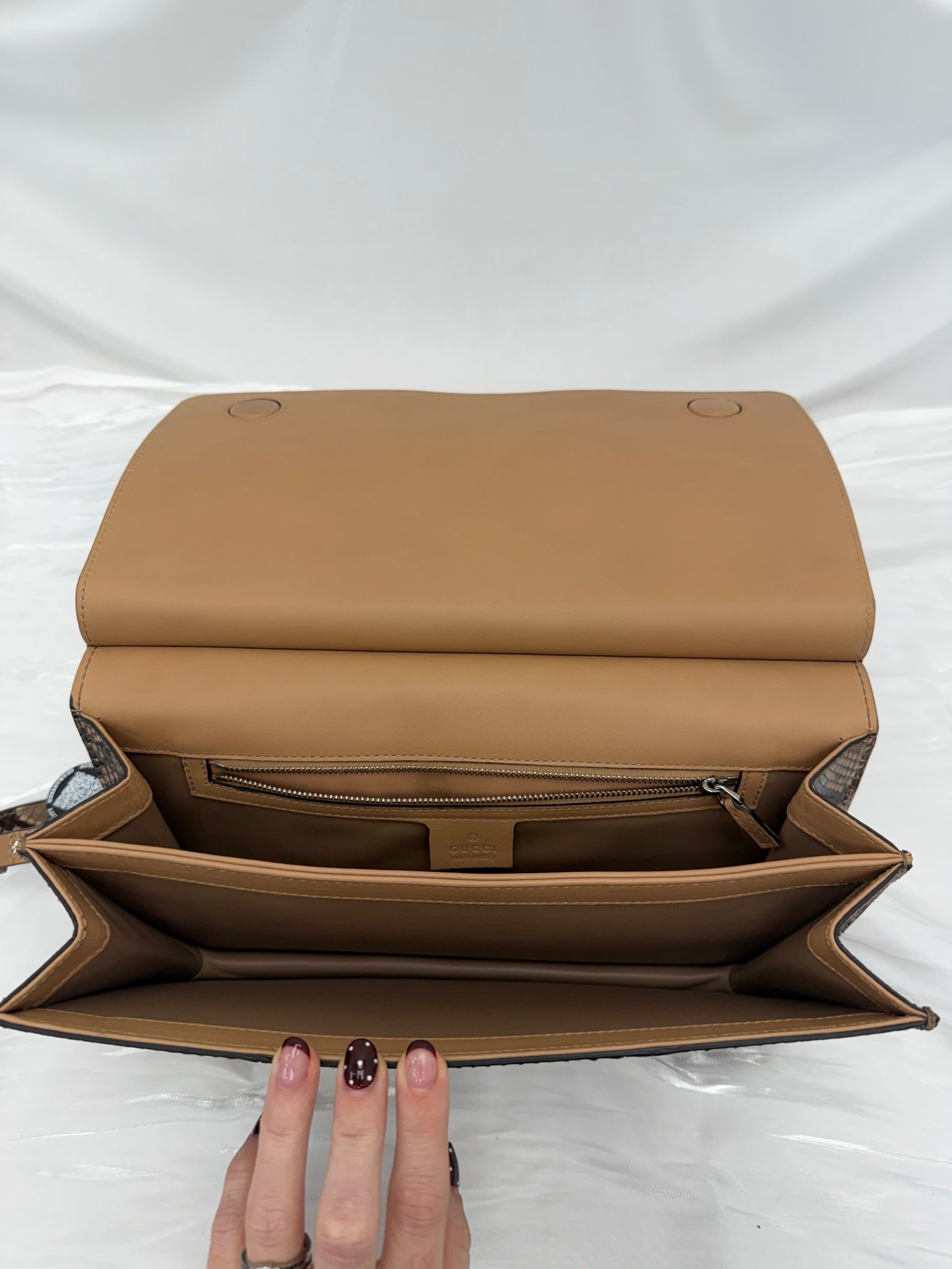 Gucci Brown Python Bamboo Shoulder Bag