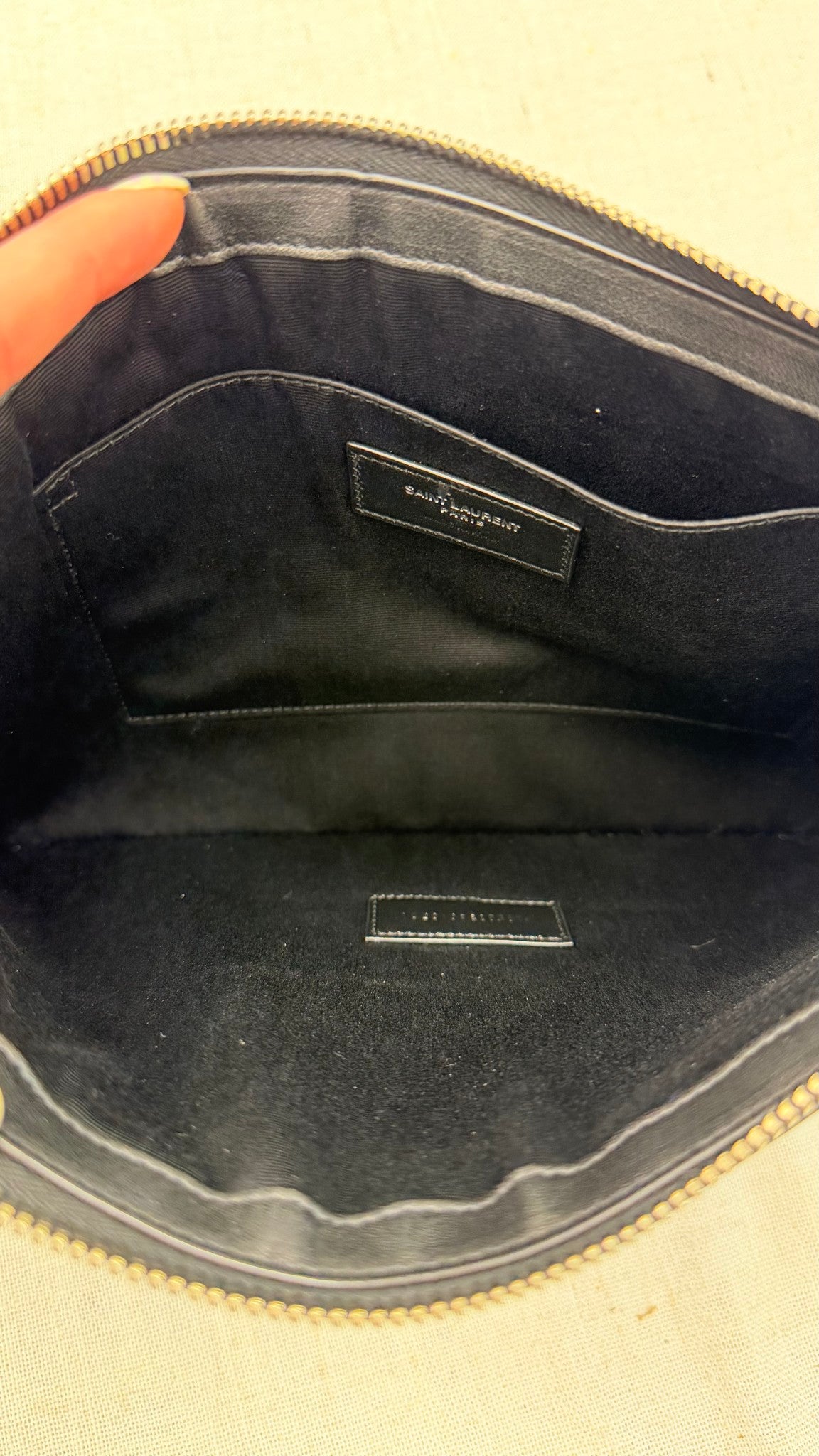Saint Laurent YSL Blue Felt Rive Cauche Clutch Bag