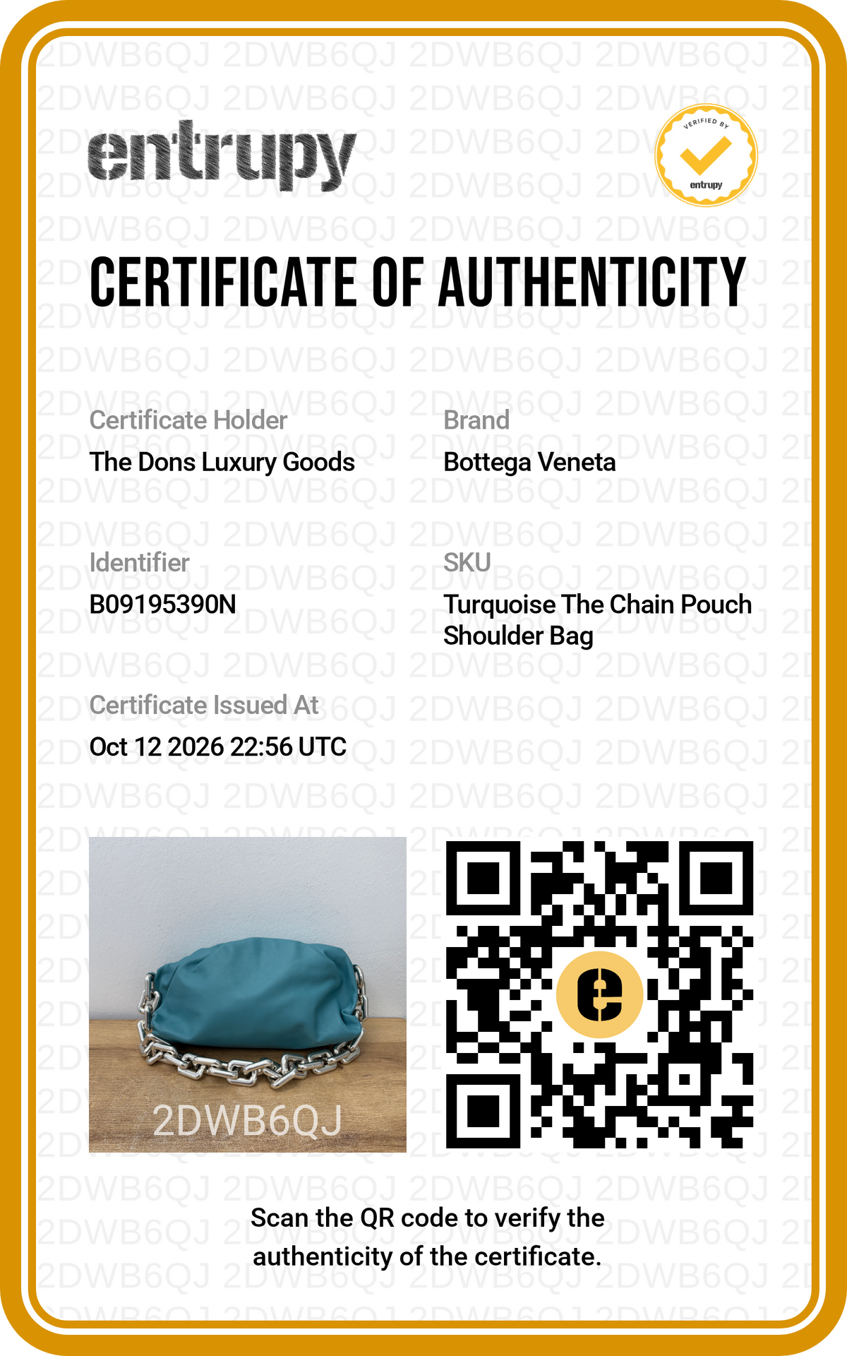Entrupy certificate