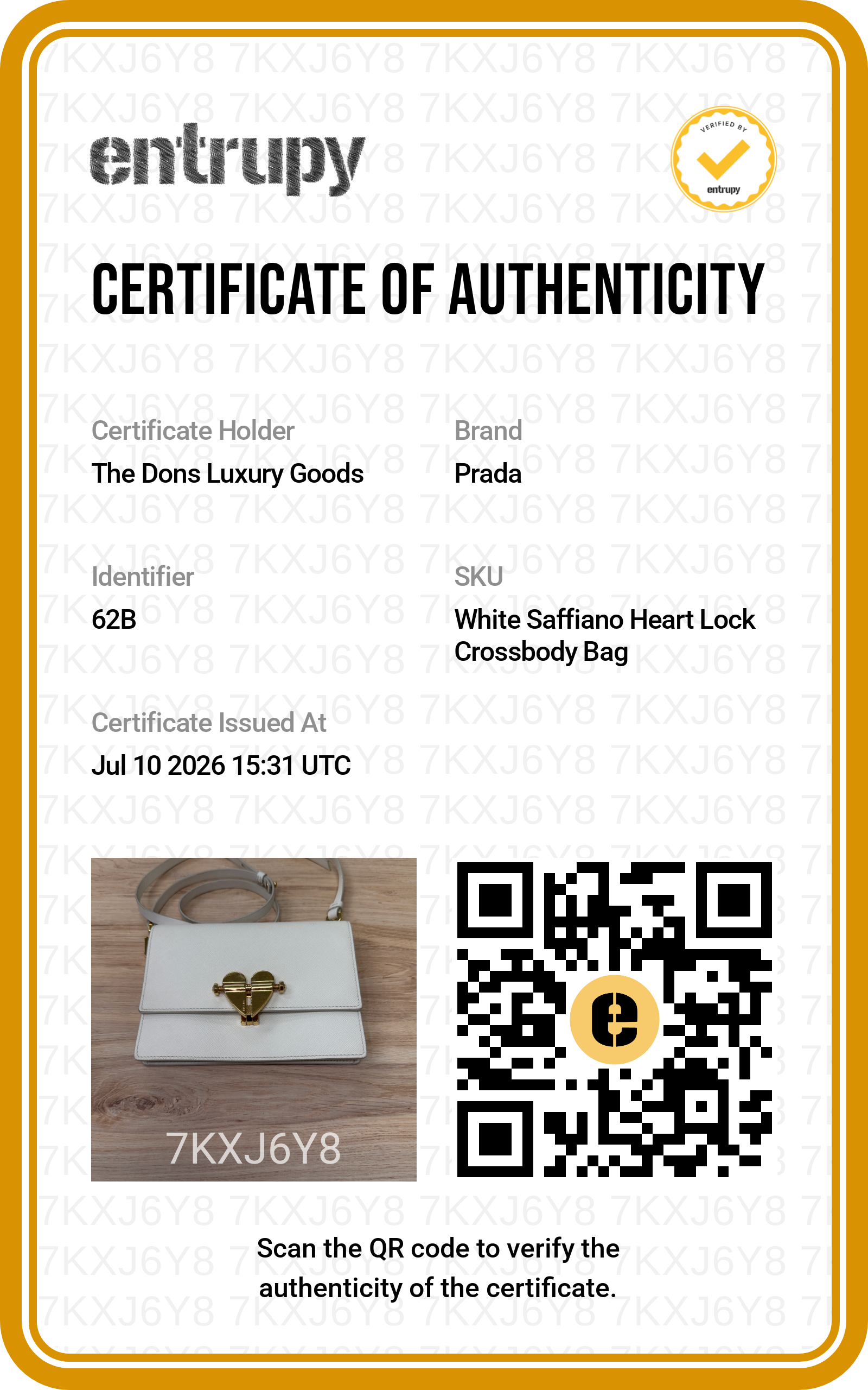 Entrupy certificate