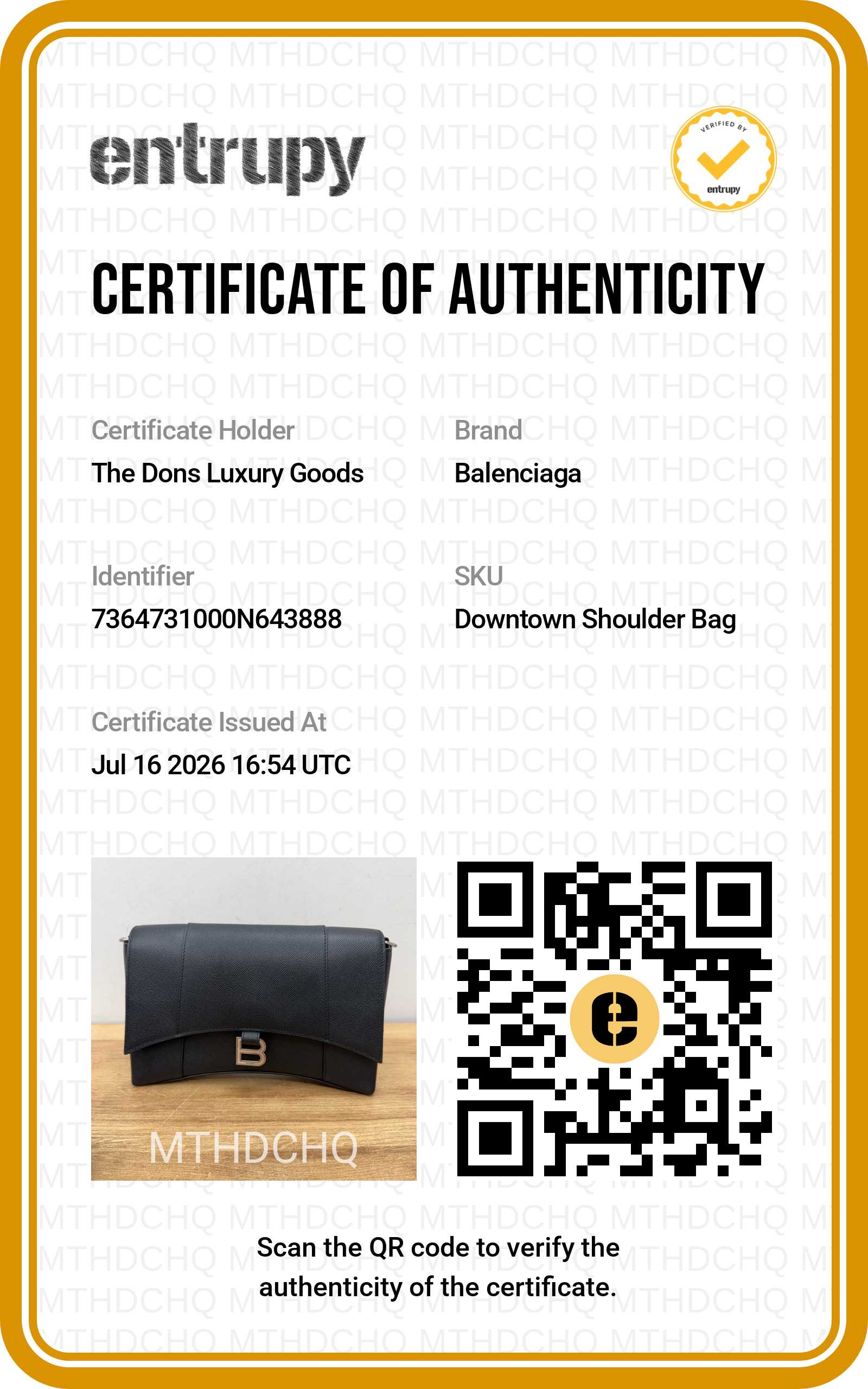 Entrupy certificate