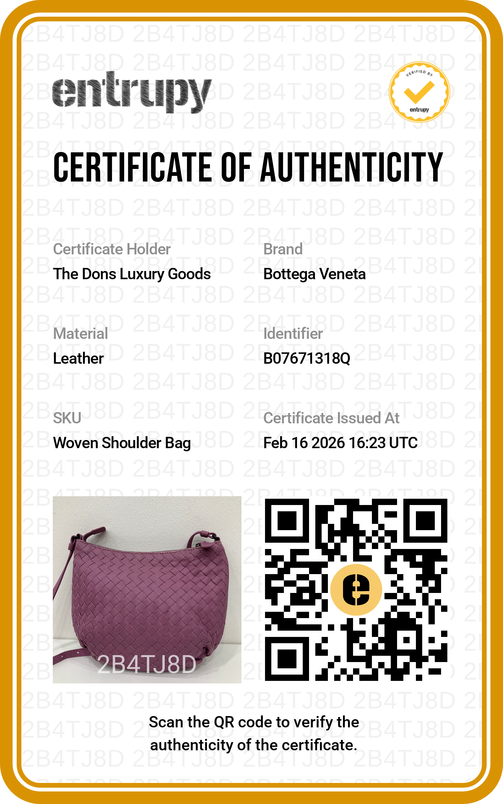 Entrupy certificate