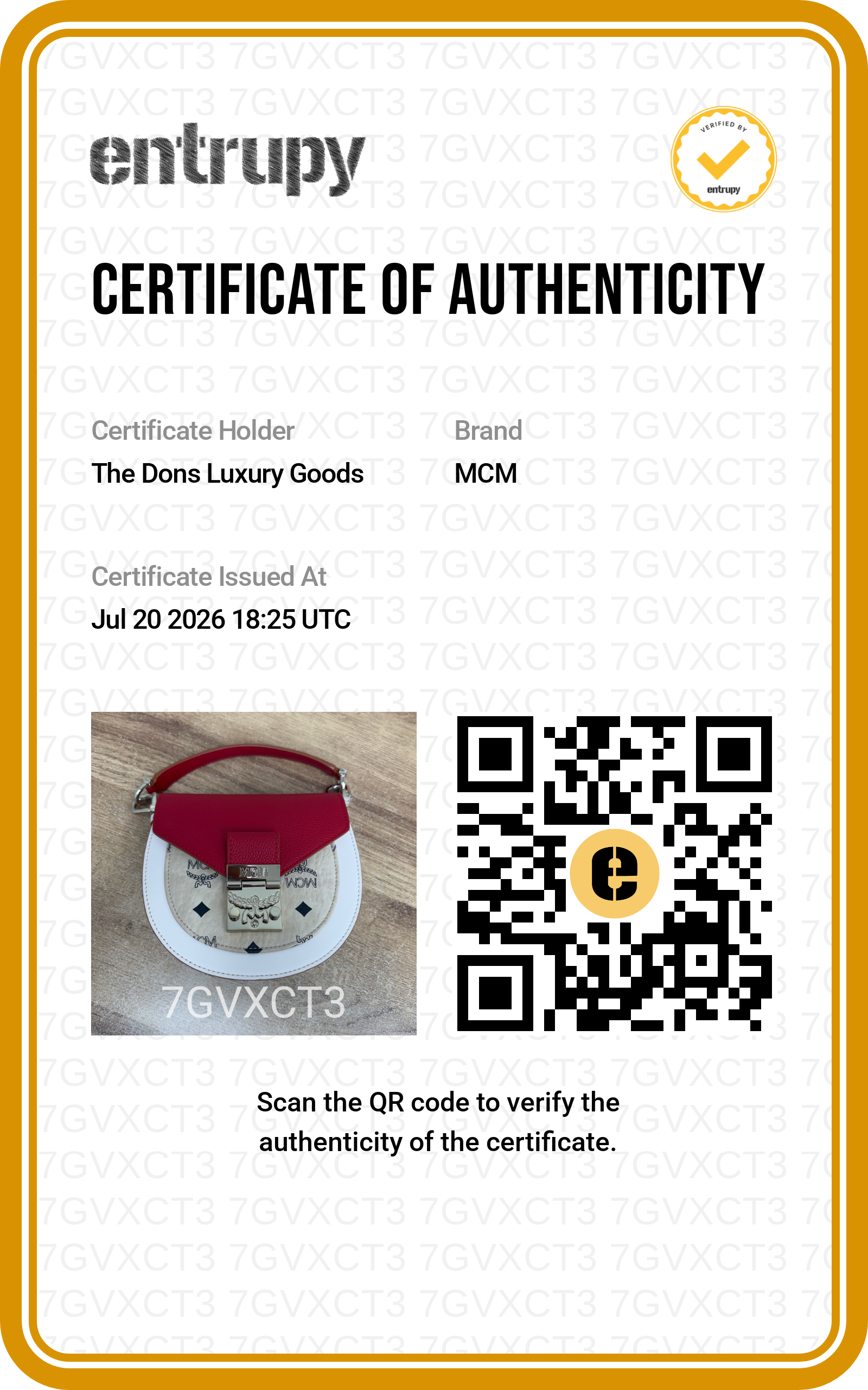Entrupy certificate