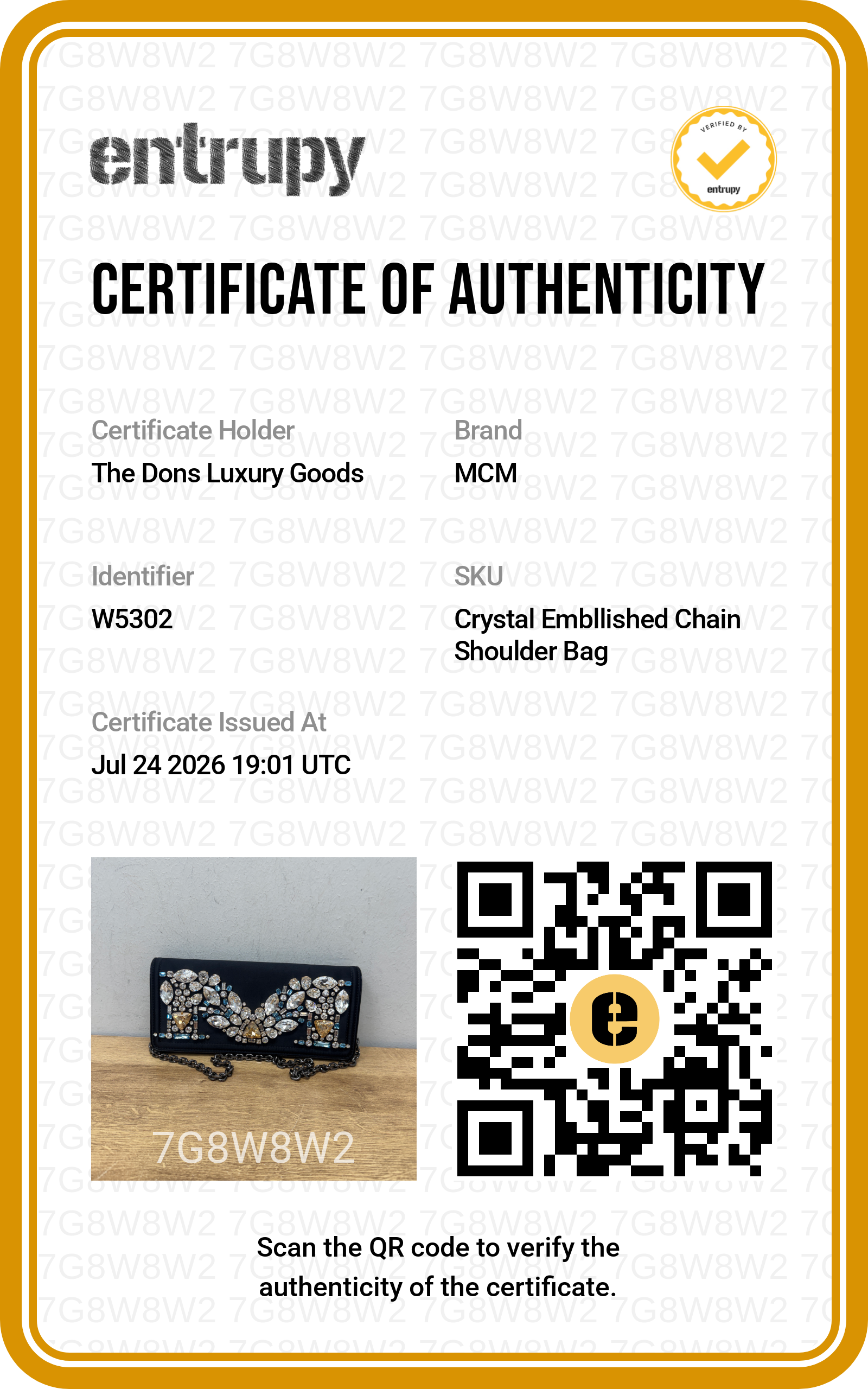Entrupy certificate