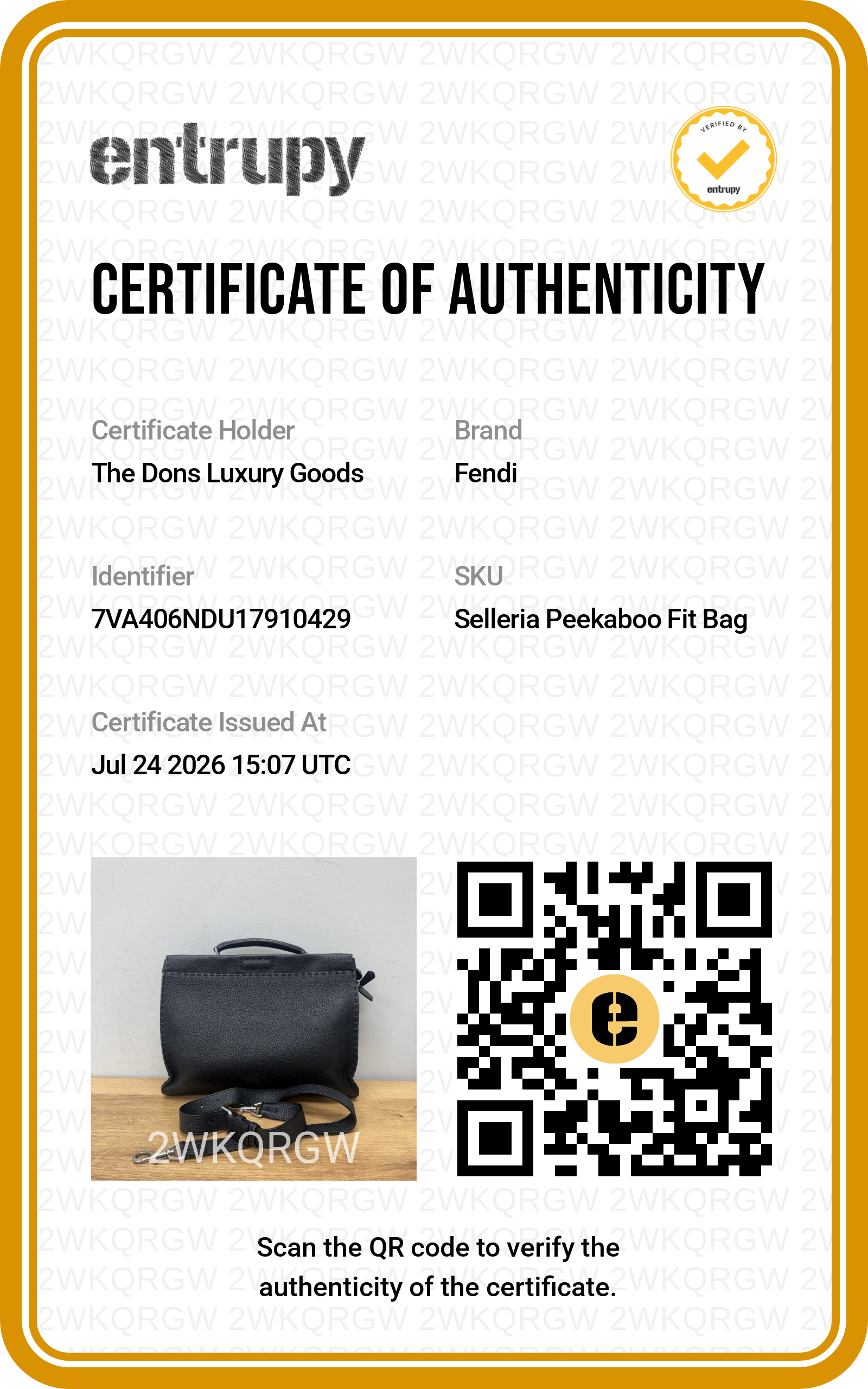 Entrupy certificate