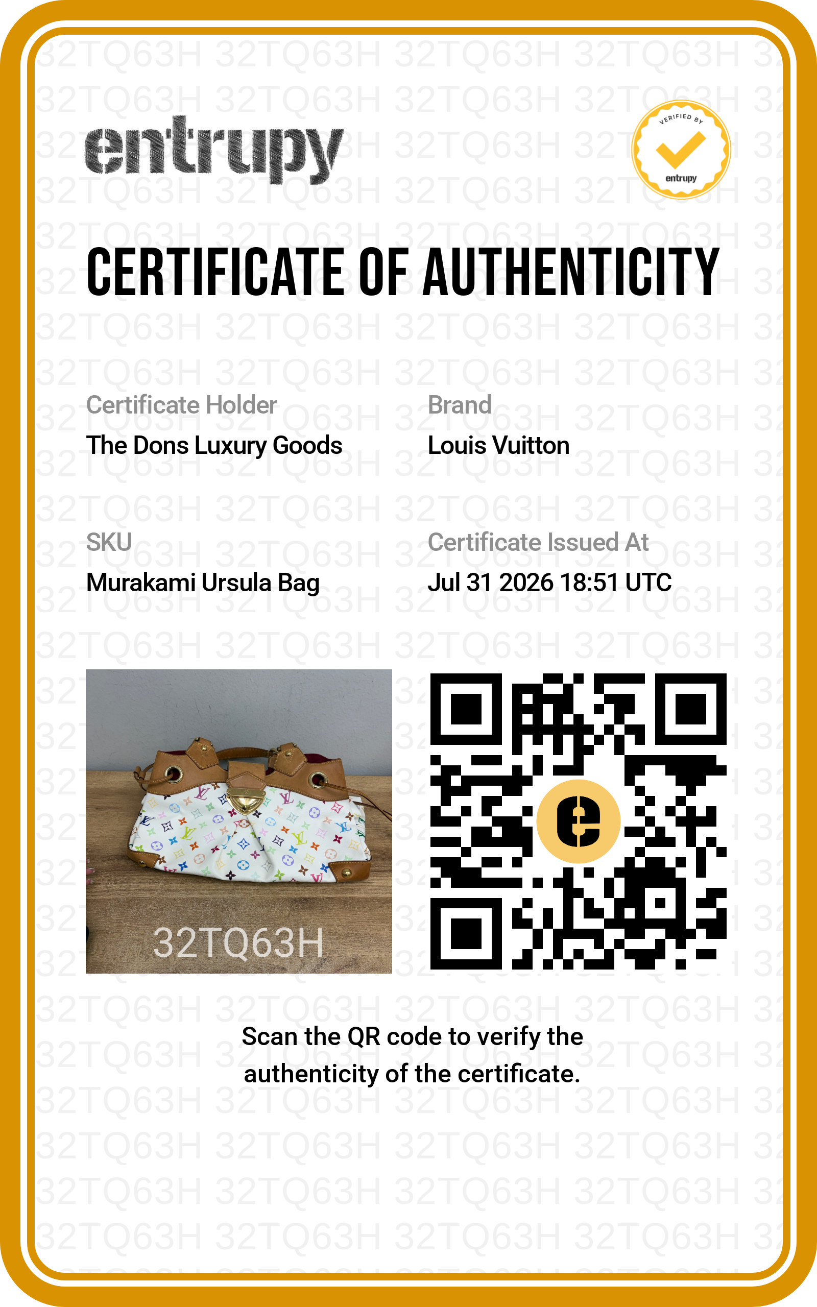 Entrupy certificate