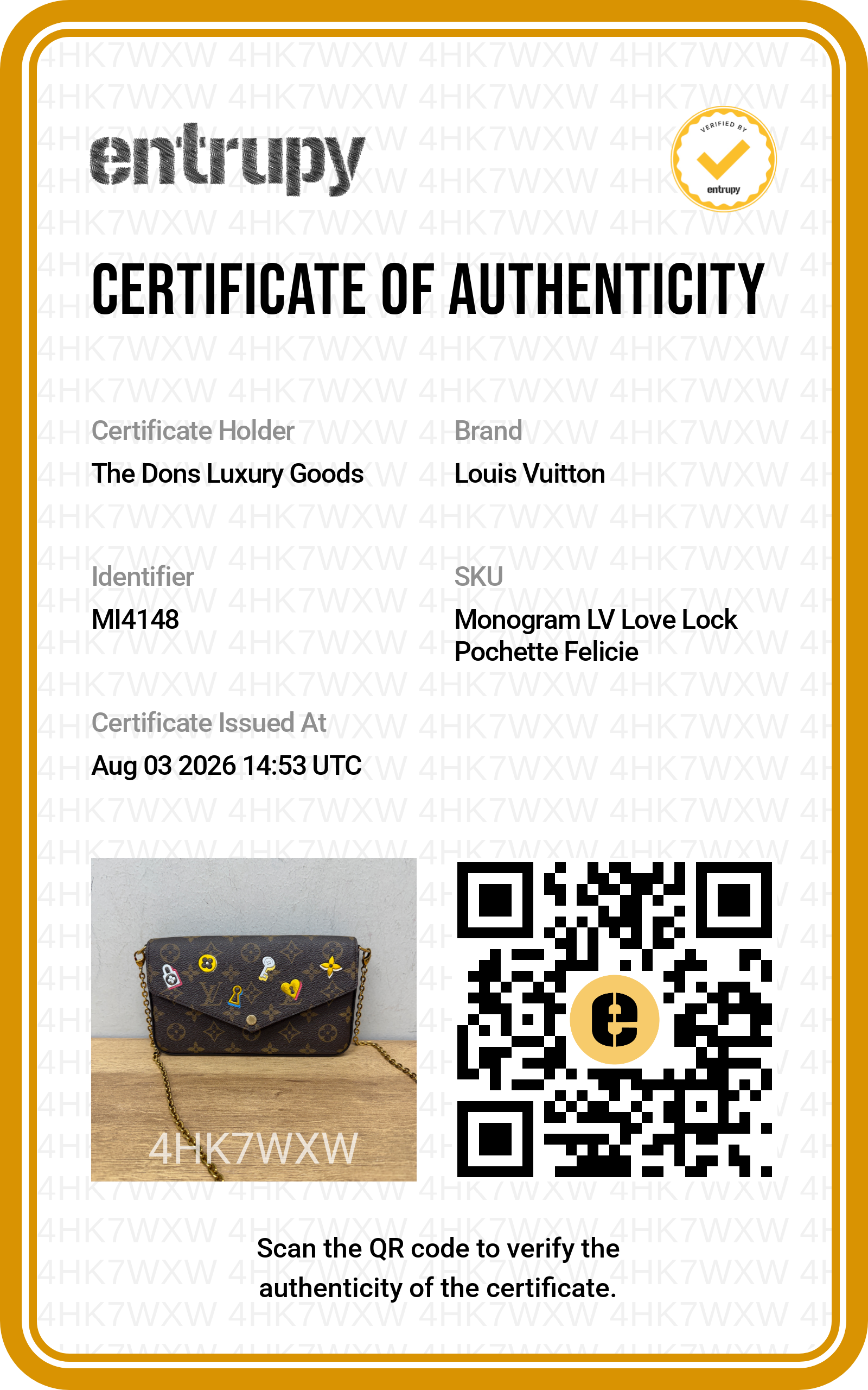 Entrupy certificate