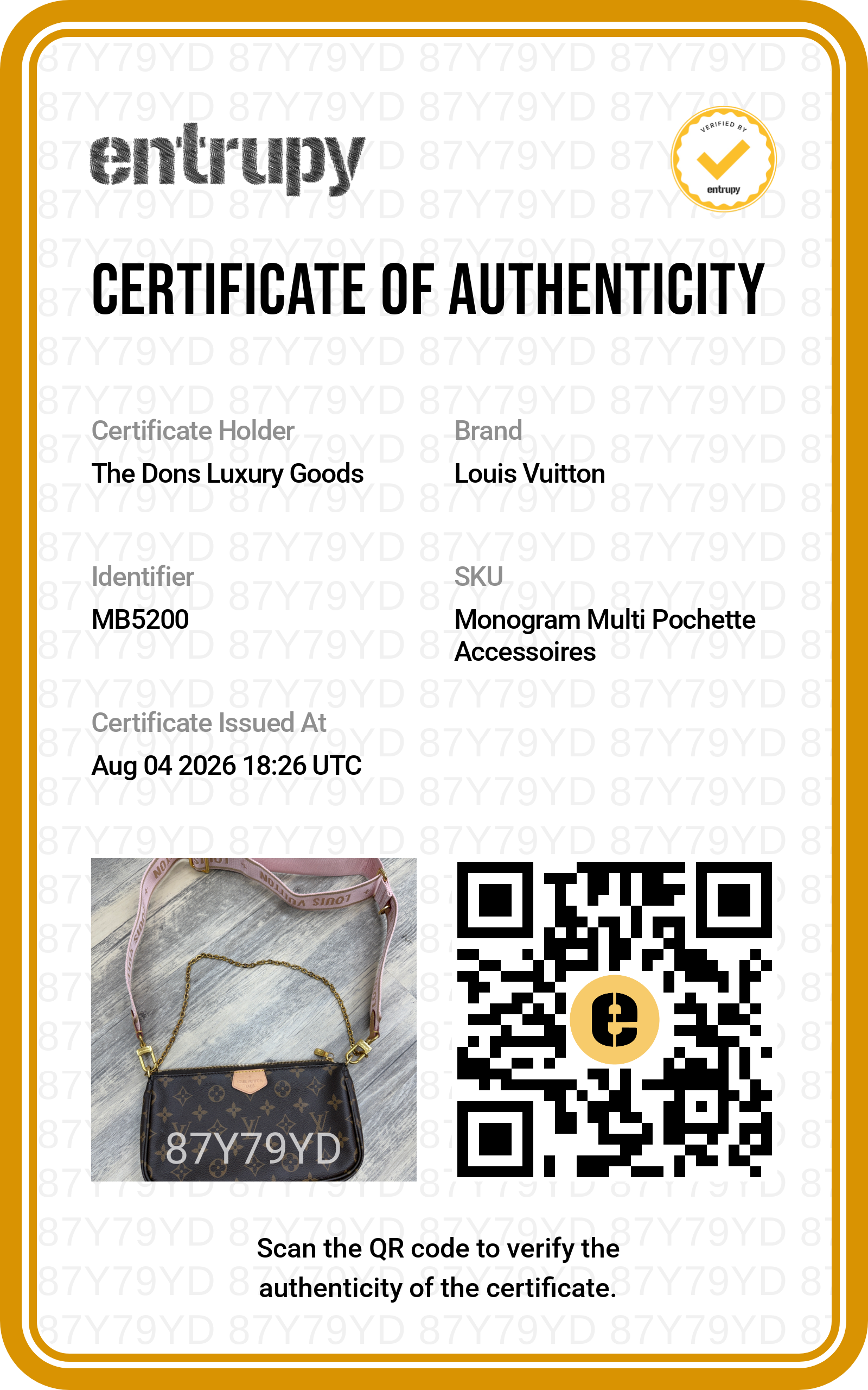Entrupy certificate