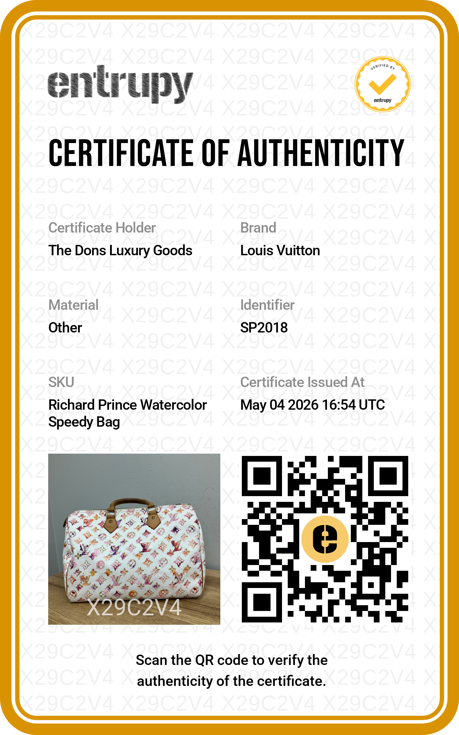 Entrupy certificate