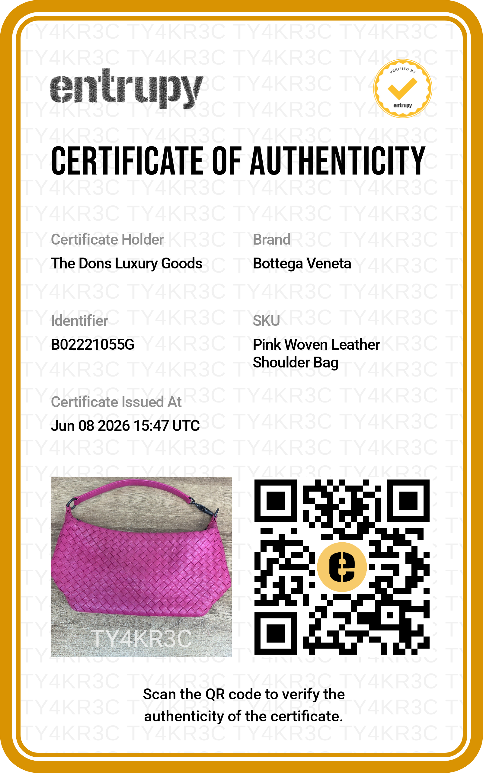Entrupy certificate