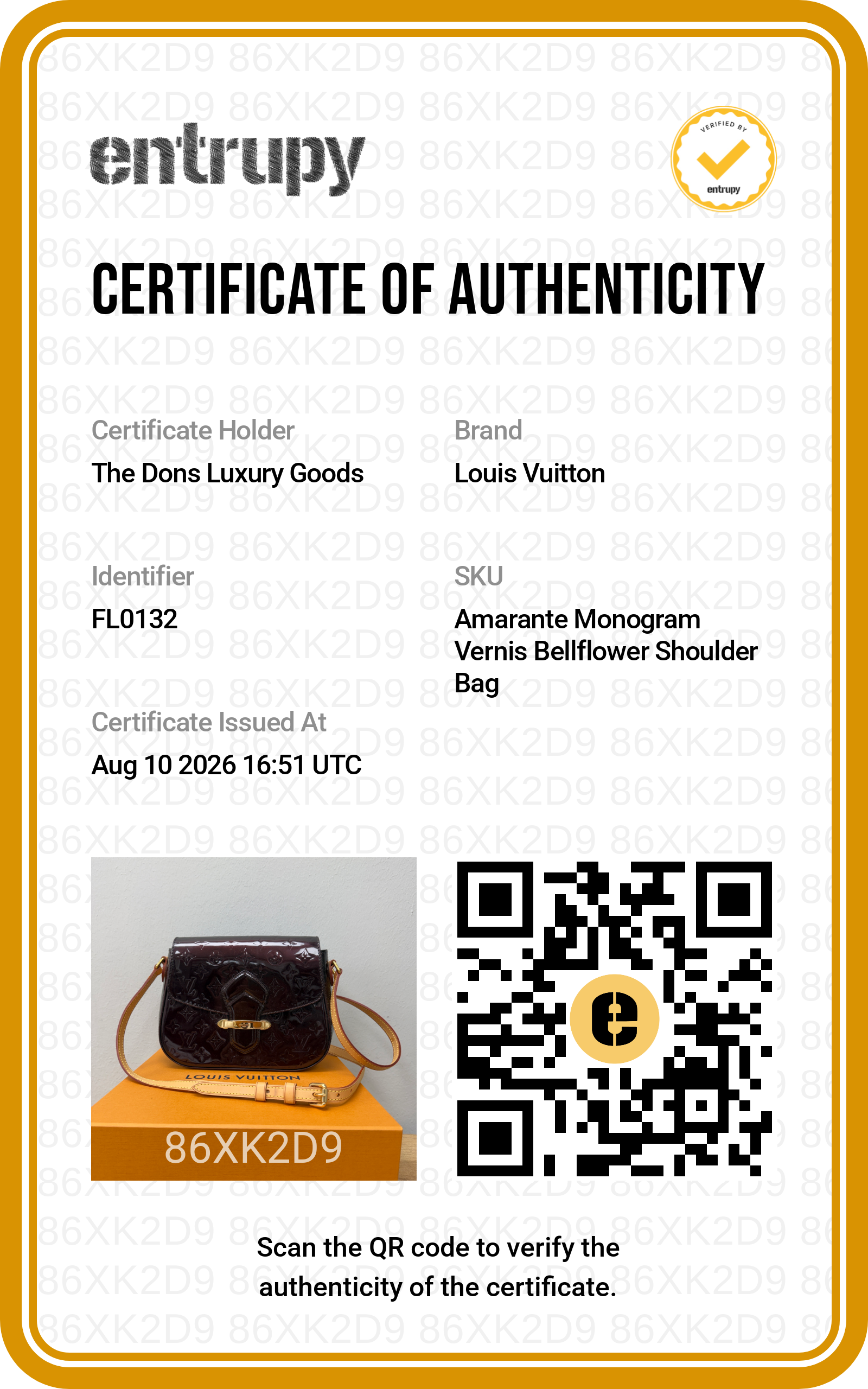 Entrupy certificate