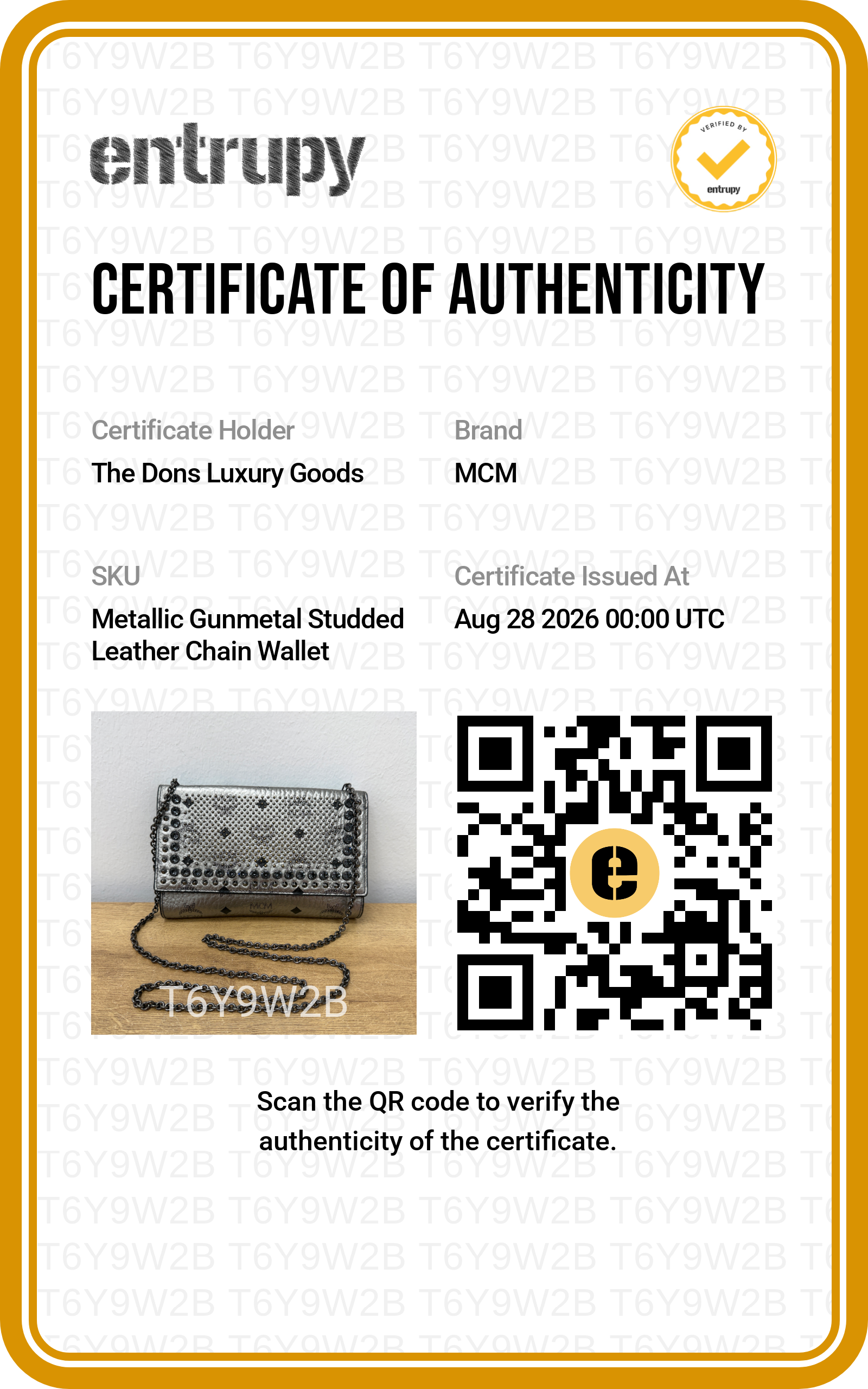 Entrupy certificate