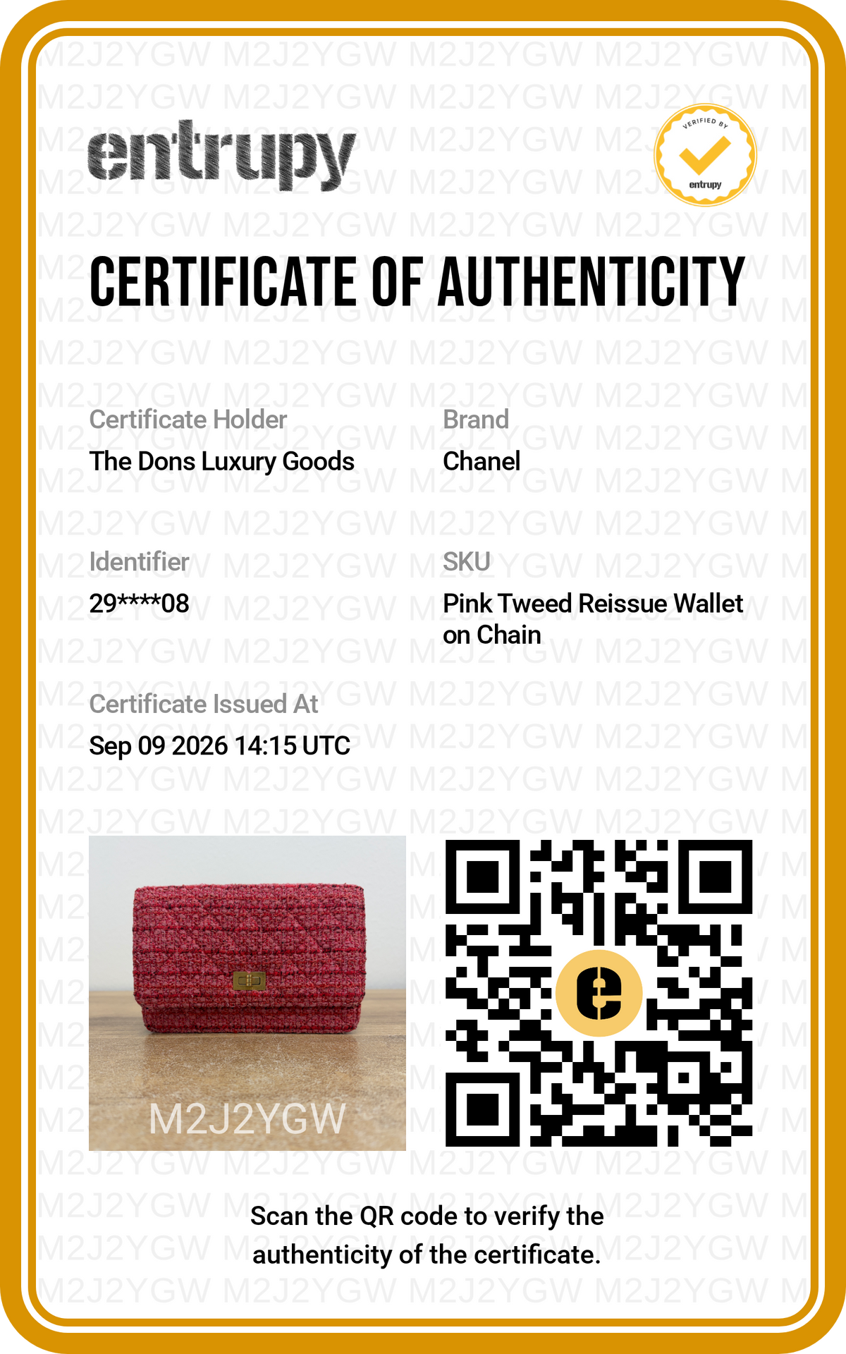 Entrupy certificate