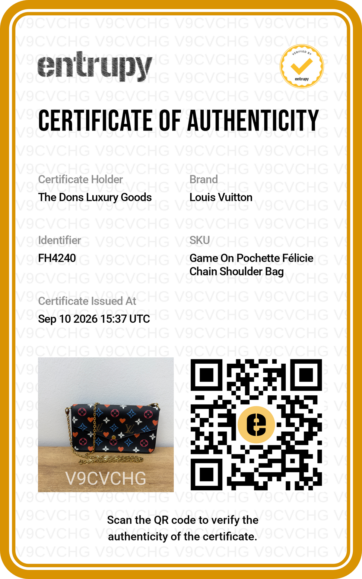 Entrupy certificate