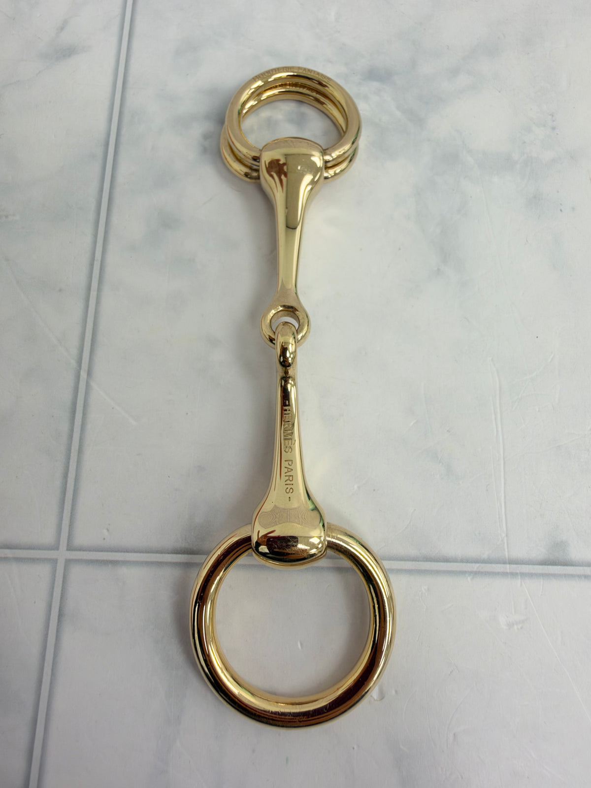 Hermes Gold Tone Mors Scarf Ring