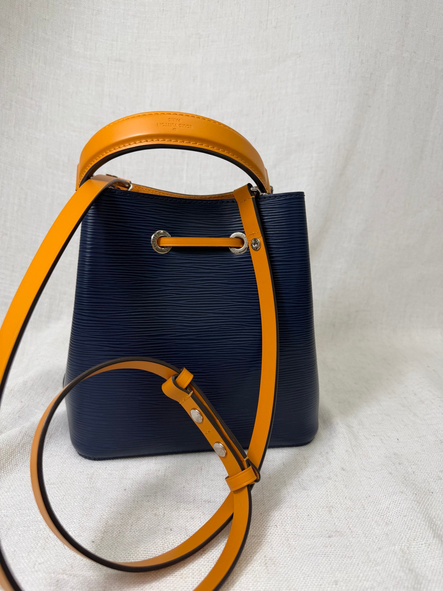 LIKE NEW - Louis Vuitton Navy Epi Leather Neon BB Handbag 