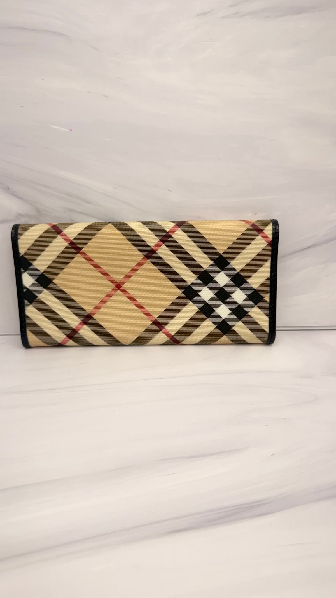 Burberry Beige Nova Check Long Wallet 