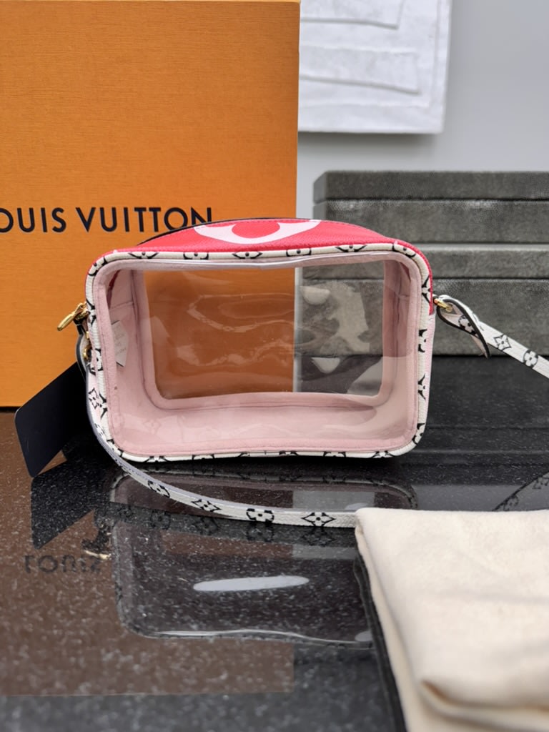 Louis Vuitton Red Monogram Giant Beach Pouch
