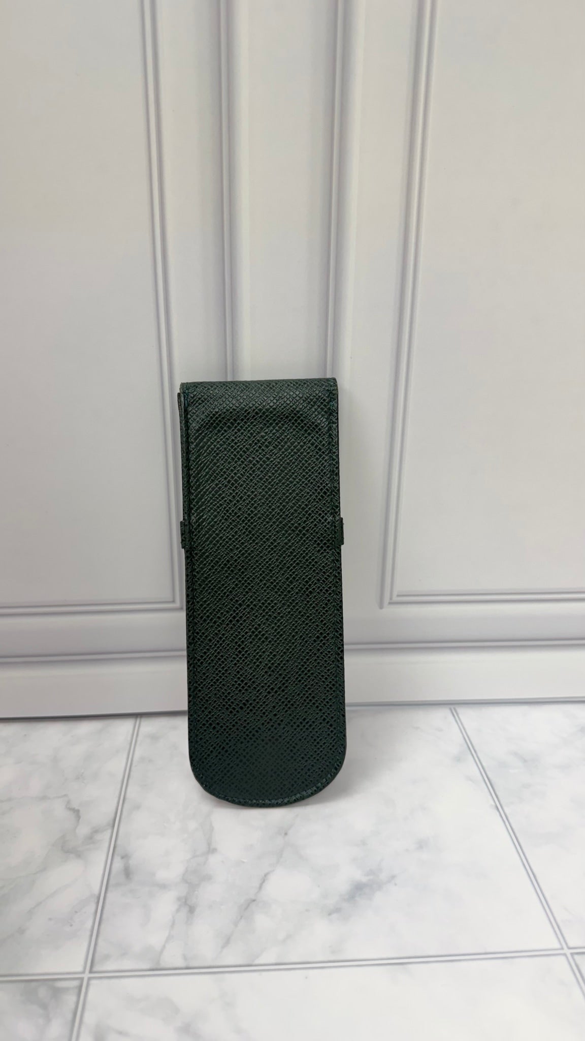 Louis Vuitton Green Taiga Leather Etui Stylo Pen Case 
