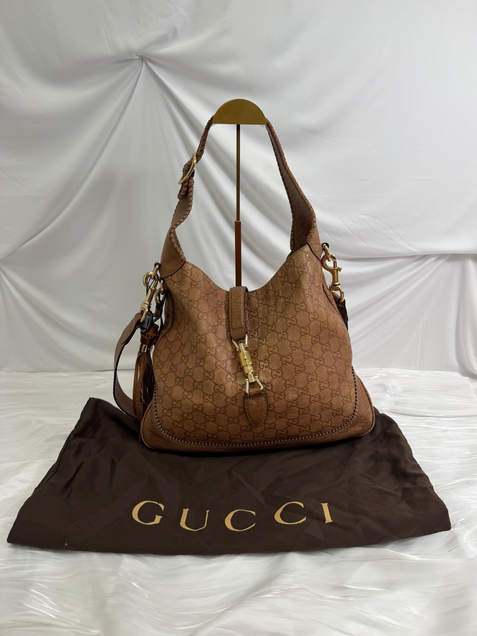 Gucci Brown Guccissima Leather Jackie Hobo Bag