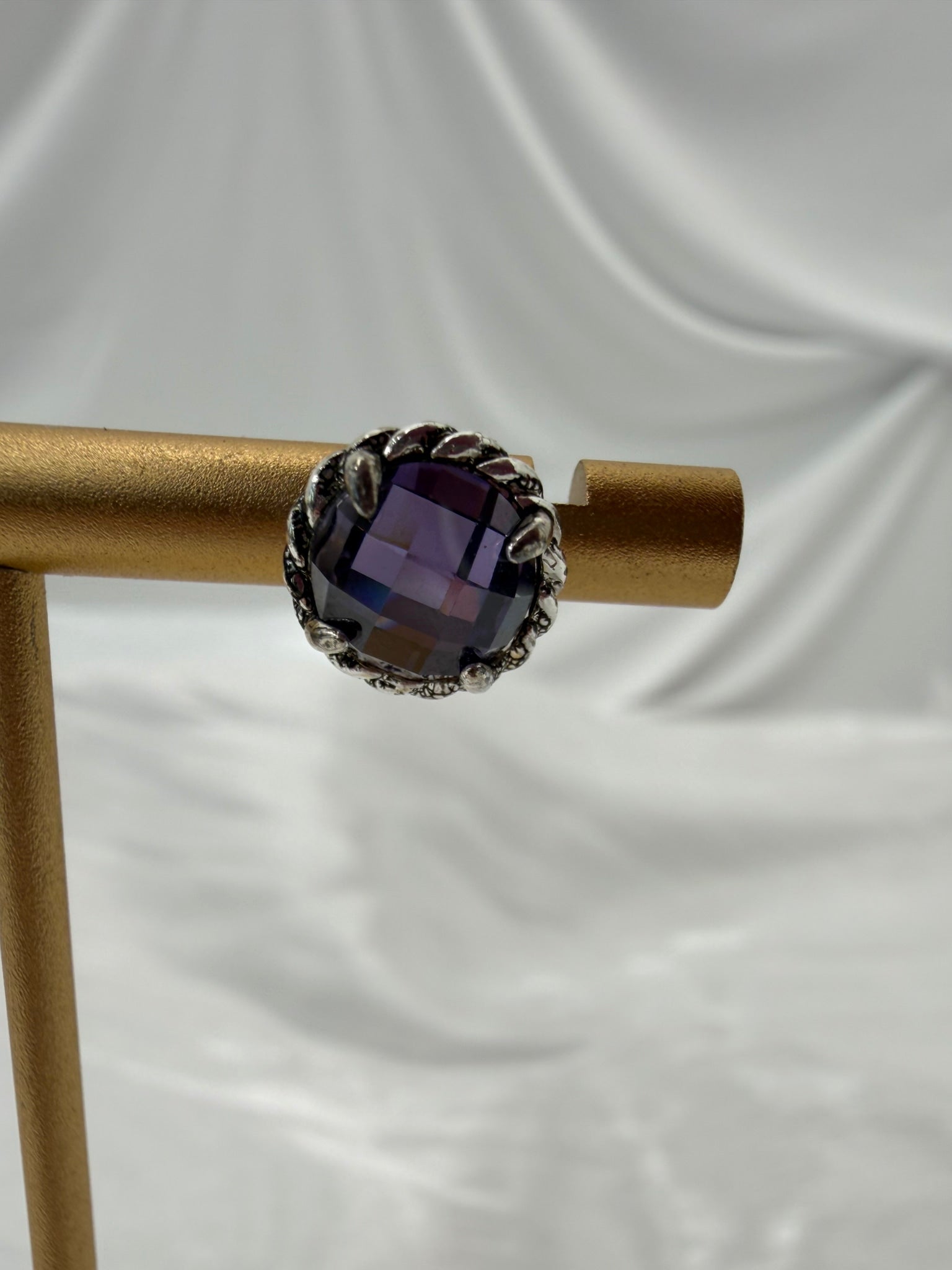 David Yurman Amethyst Sterling SIlver Cable Earrings