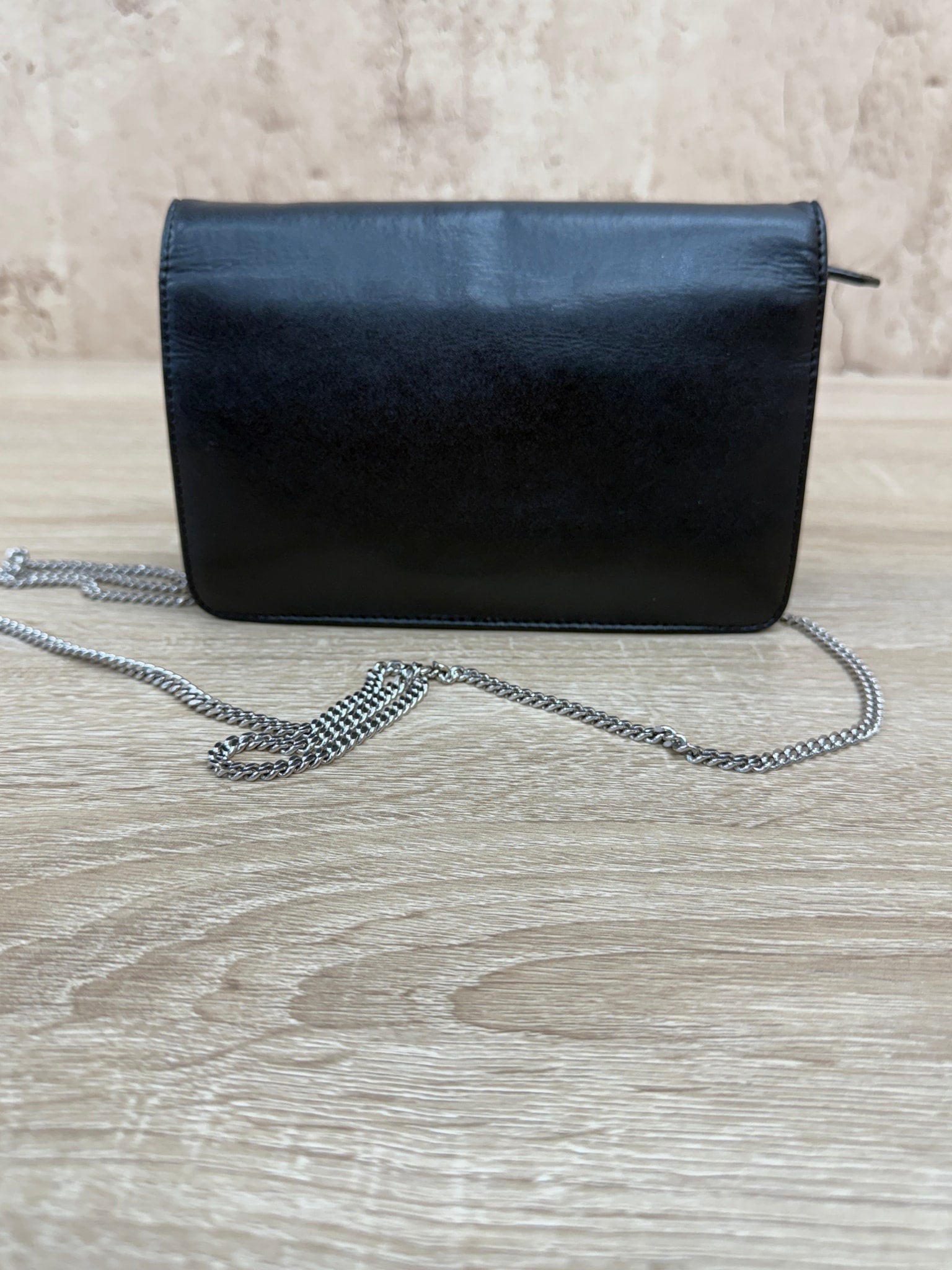Fendi Black Leather Multicolored Studded Wallet on a Chain 