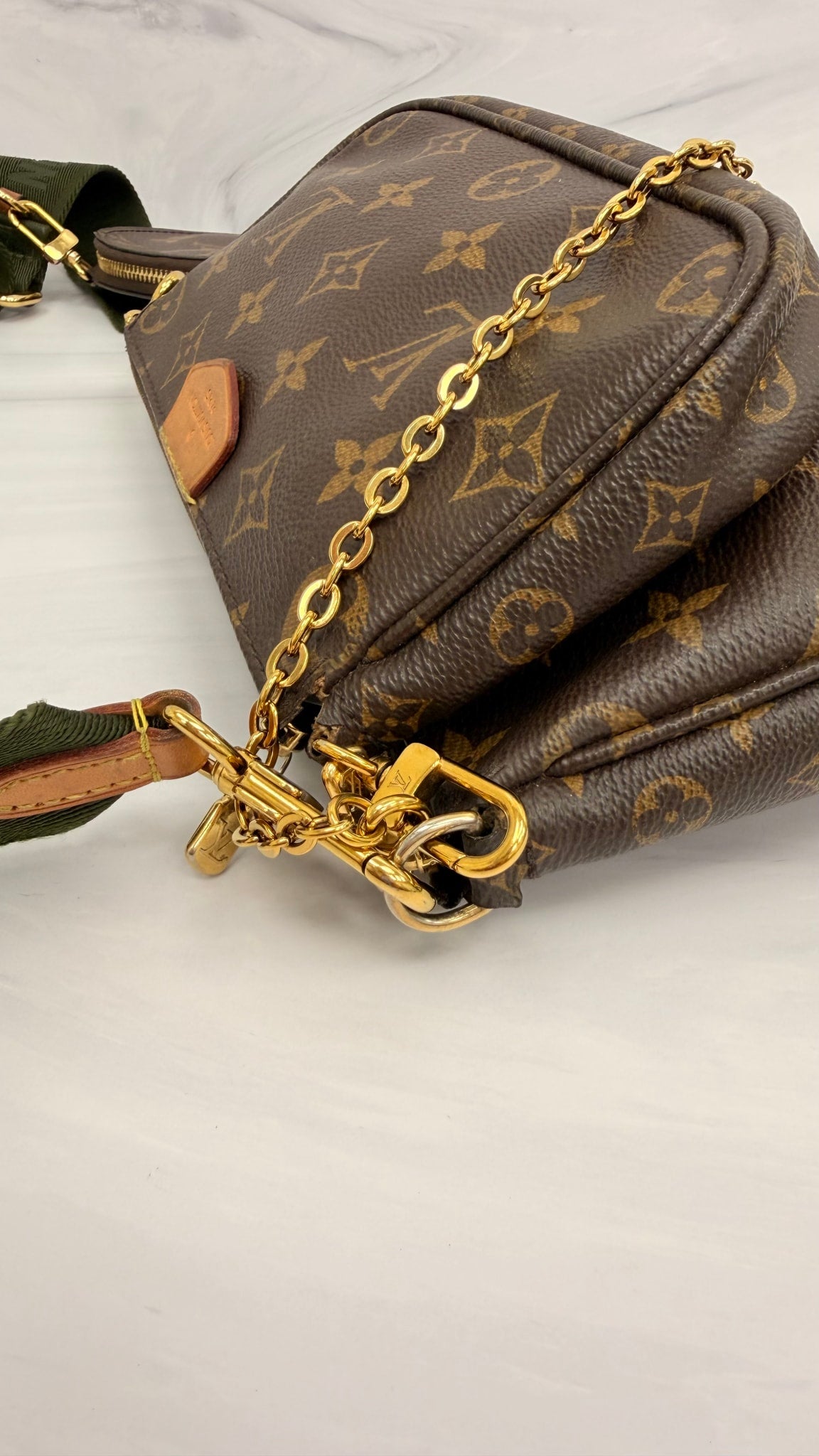 Louis Vuitton Monogram Green Multi Pochette Crossbody Bag 