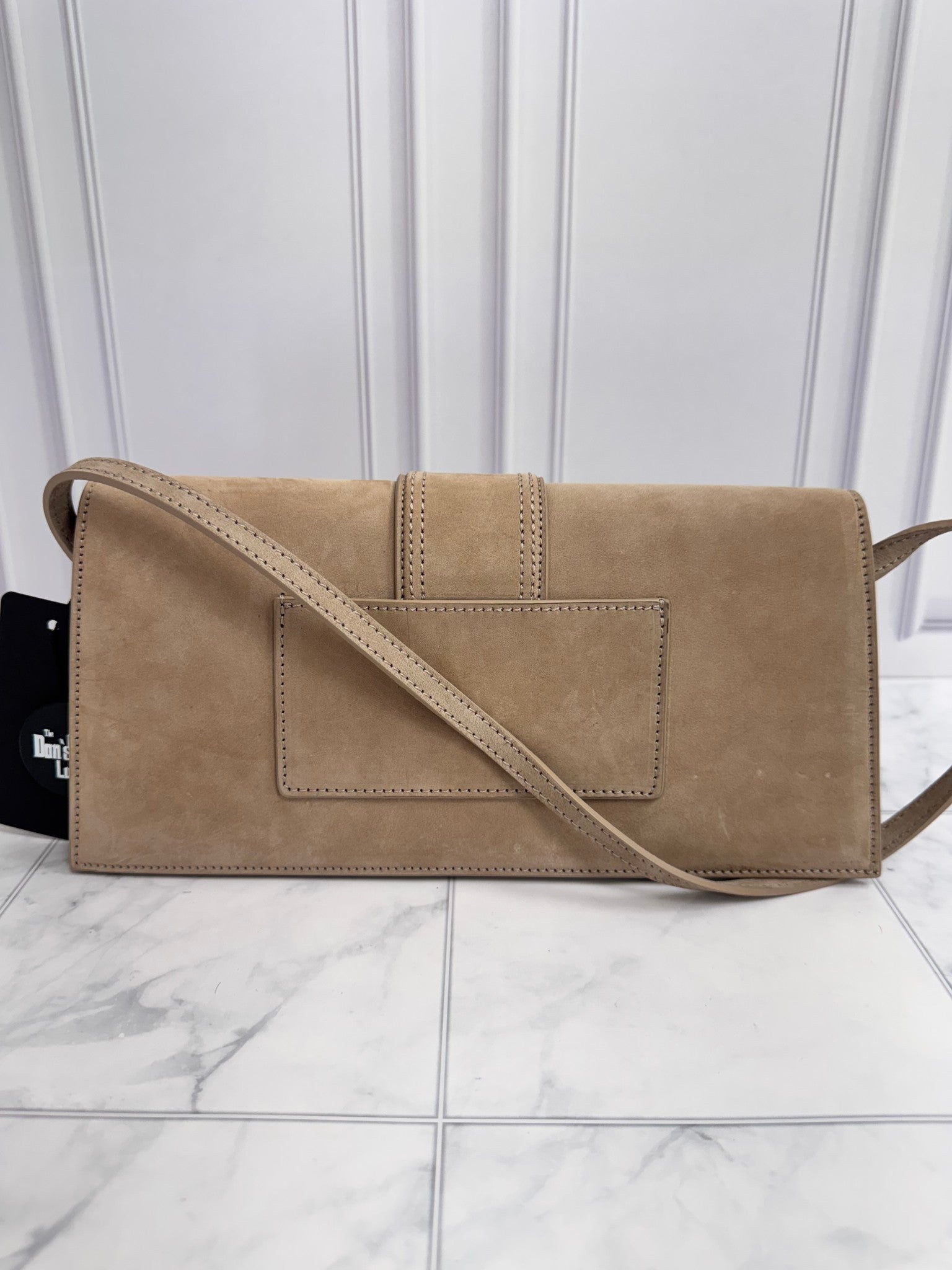 BRAND NEW Jacquemus Beige Suede Le Bambino Long Shoulder Bag