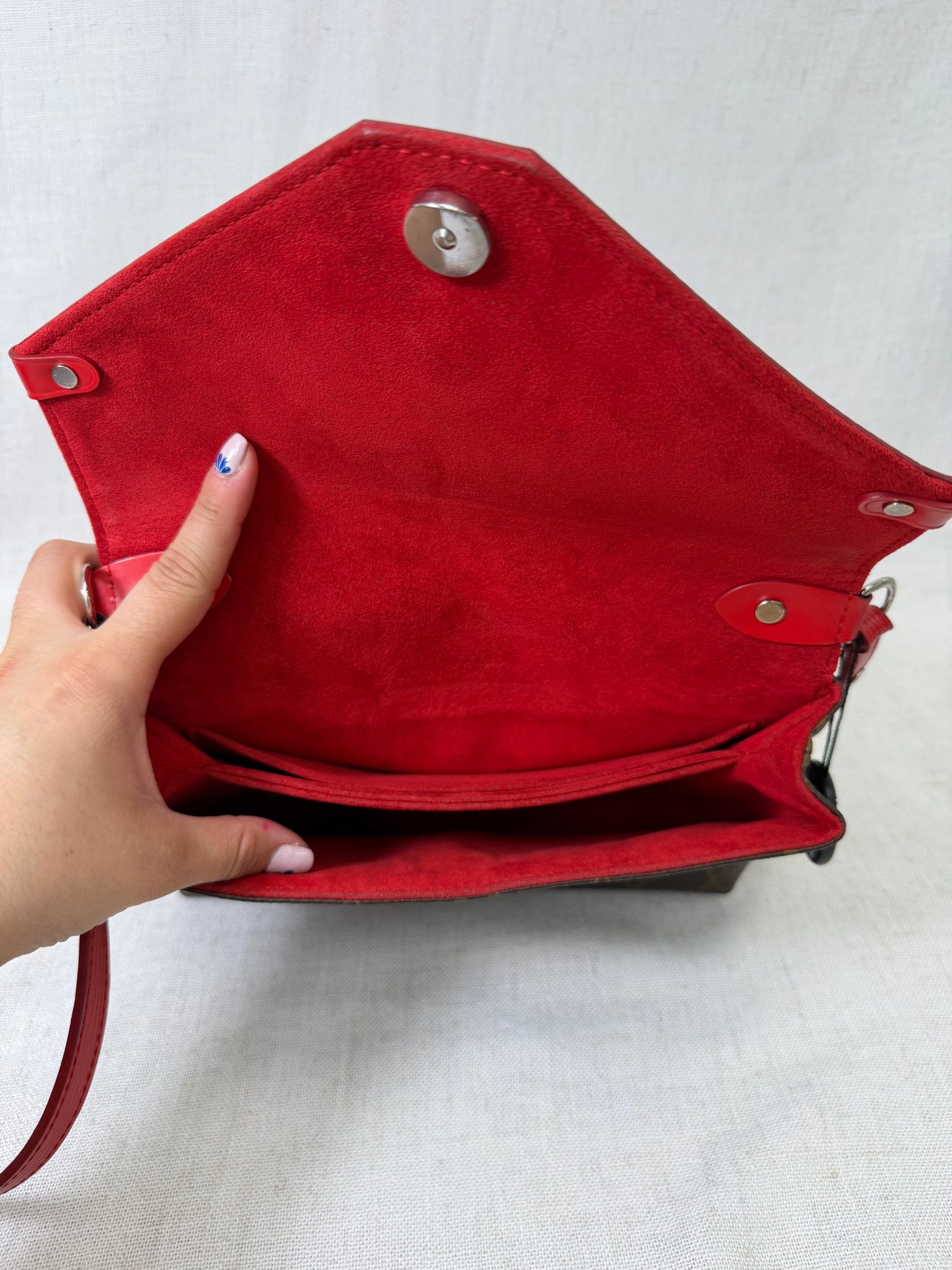 Louis Vuitton Red Epi Leather Monogram Saint Michel Shoulder Bag